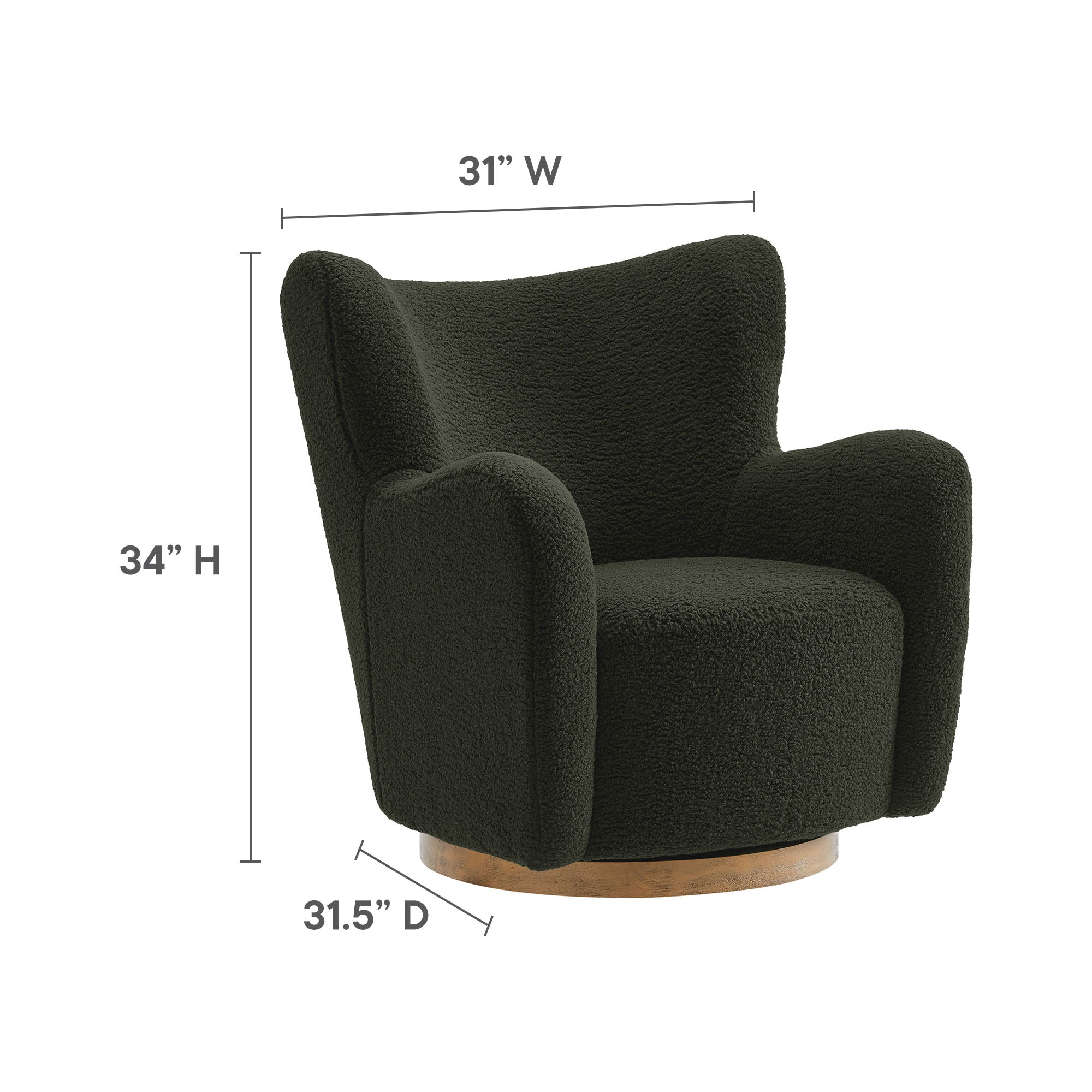 Montrose Wingback Sherpa Swivel Accent Chair by Modway - Best Buy Furniture