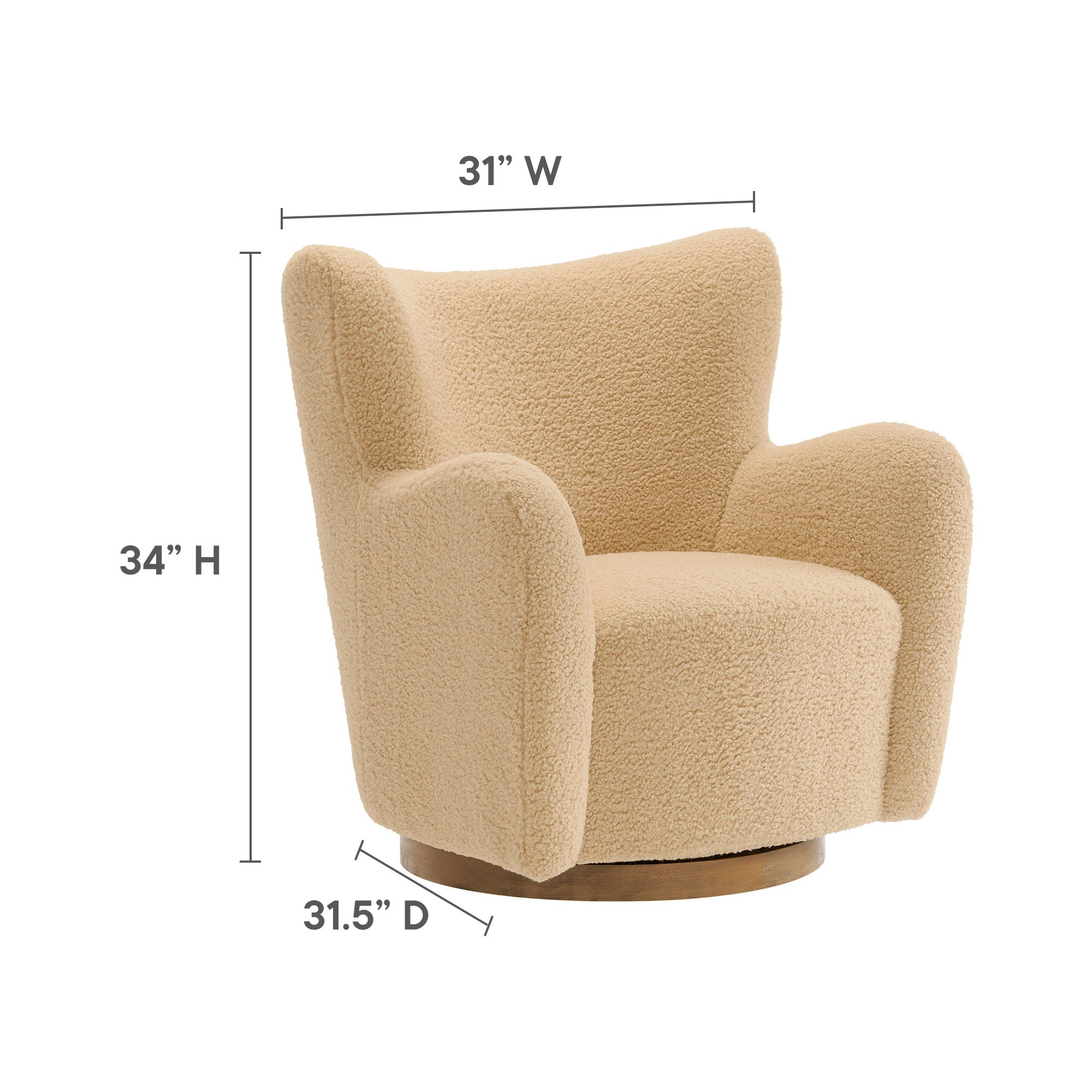 Montrose Wingback Sherpa Swivel Accent Chair by Modway - Best Buy Furniture