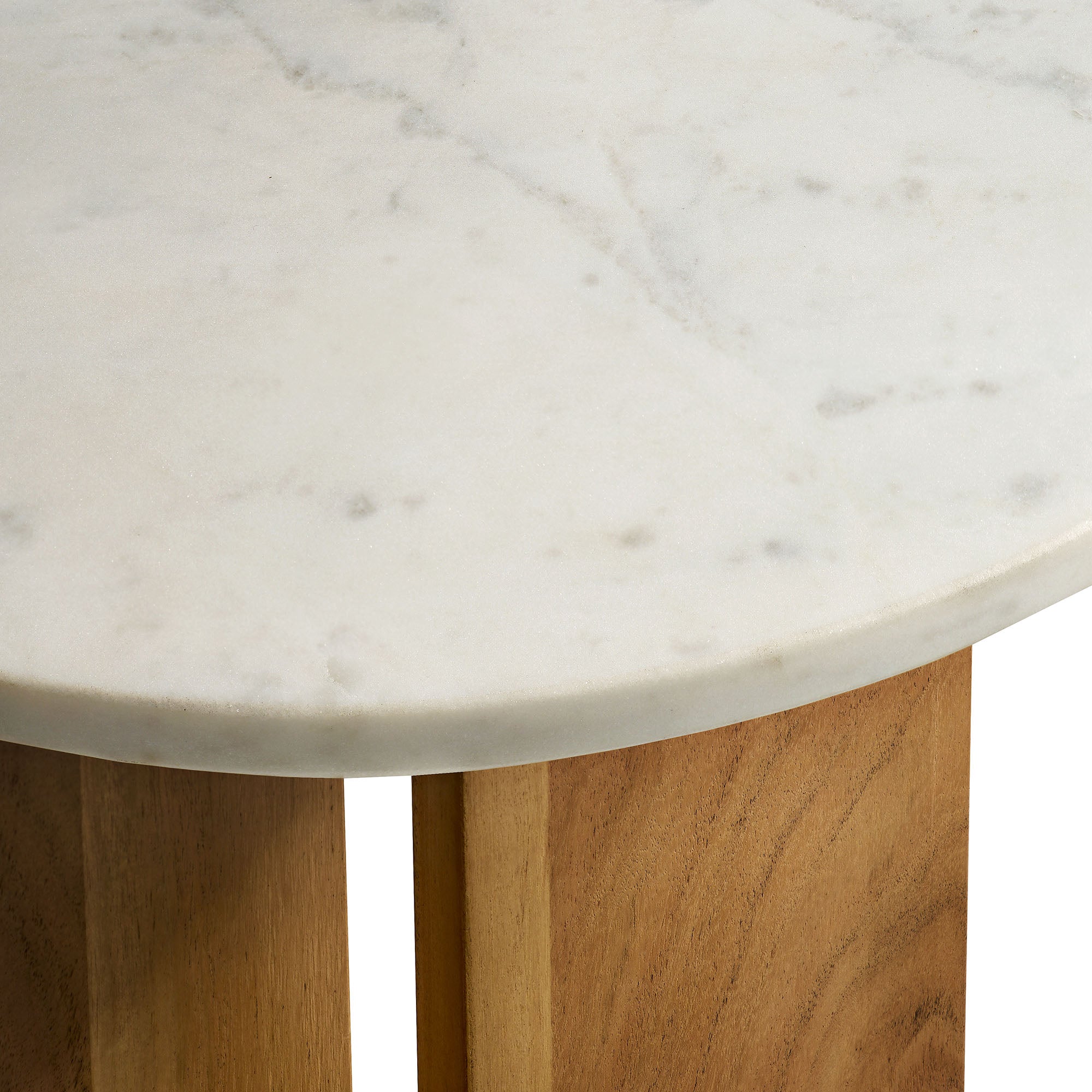 Tarin Acacia Wood and Marble Side Table by Modway