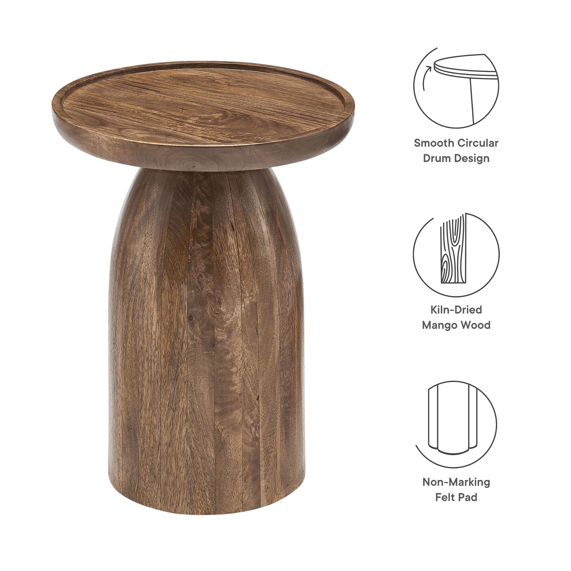 Holloway Round Wood Side Table by Modway