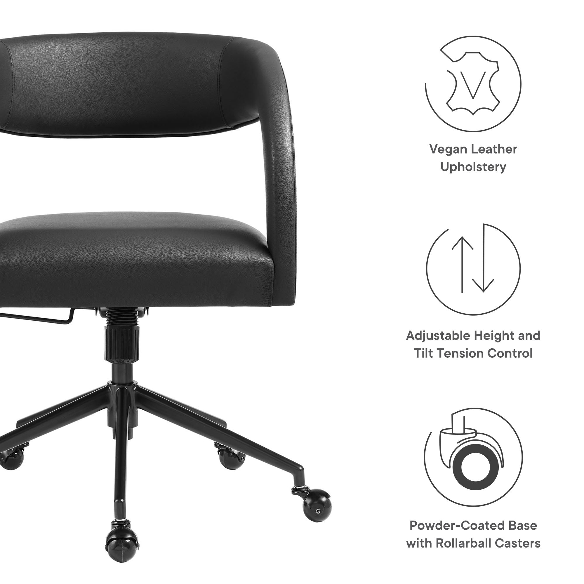 Pinnacle Vegan Leather Office Chair by Modway