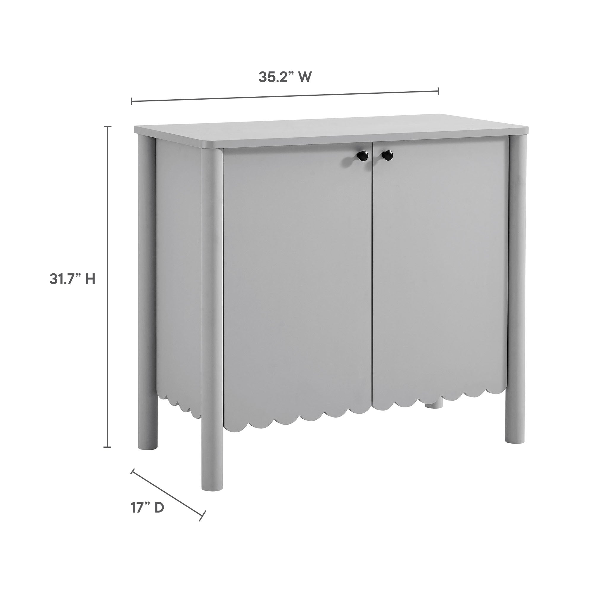 Emmeline 35" 2-Door Scalloped Sideboard Cabinet by Modway