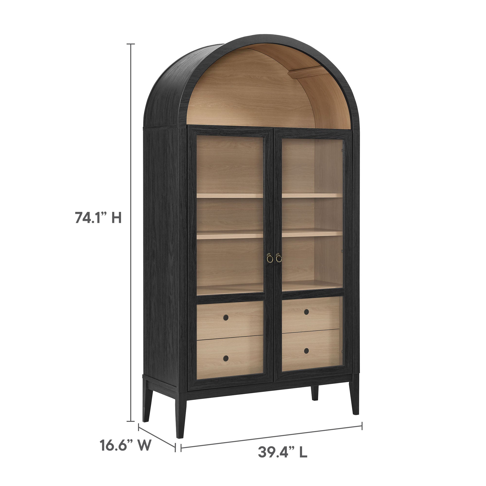 Nolan 74" Tall Wide Arched Storage Display Cabinet by Modway - Best Buy Furniture