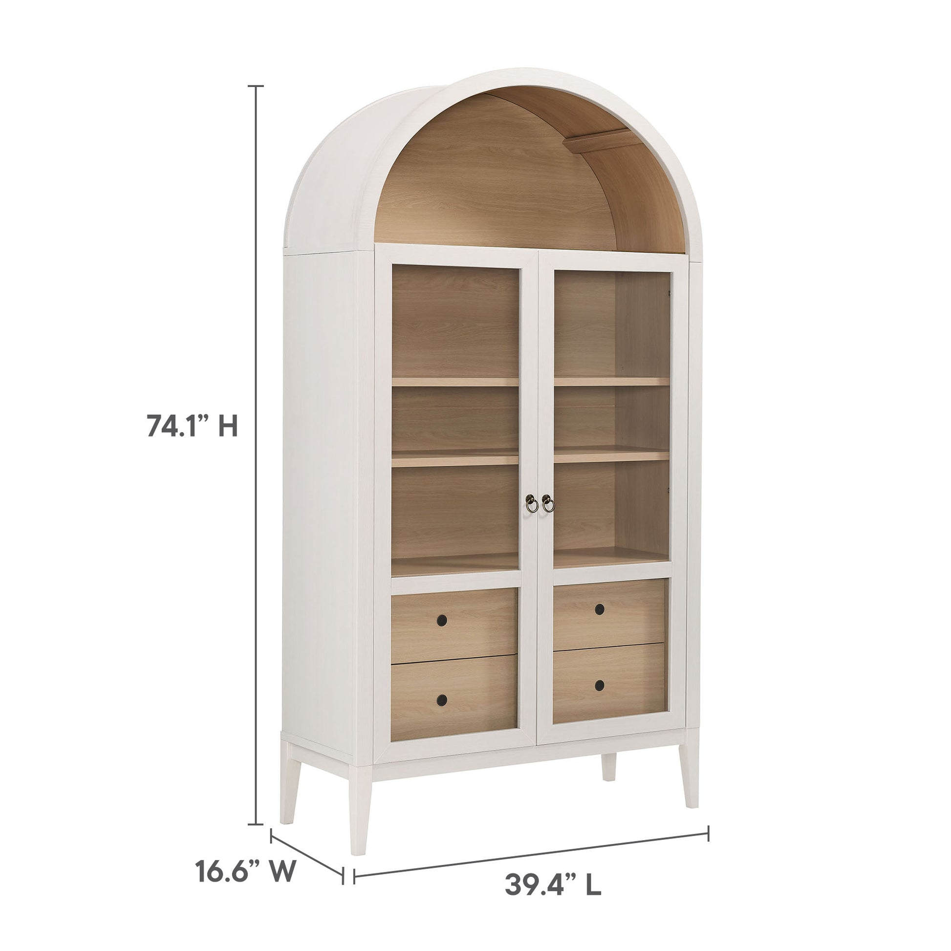 Nolan 74" Tall Wide Arched Storage Display Cabinet by Modway - Best Buy Furniture
