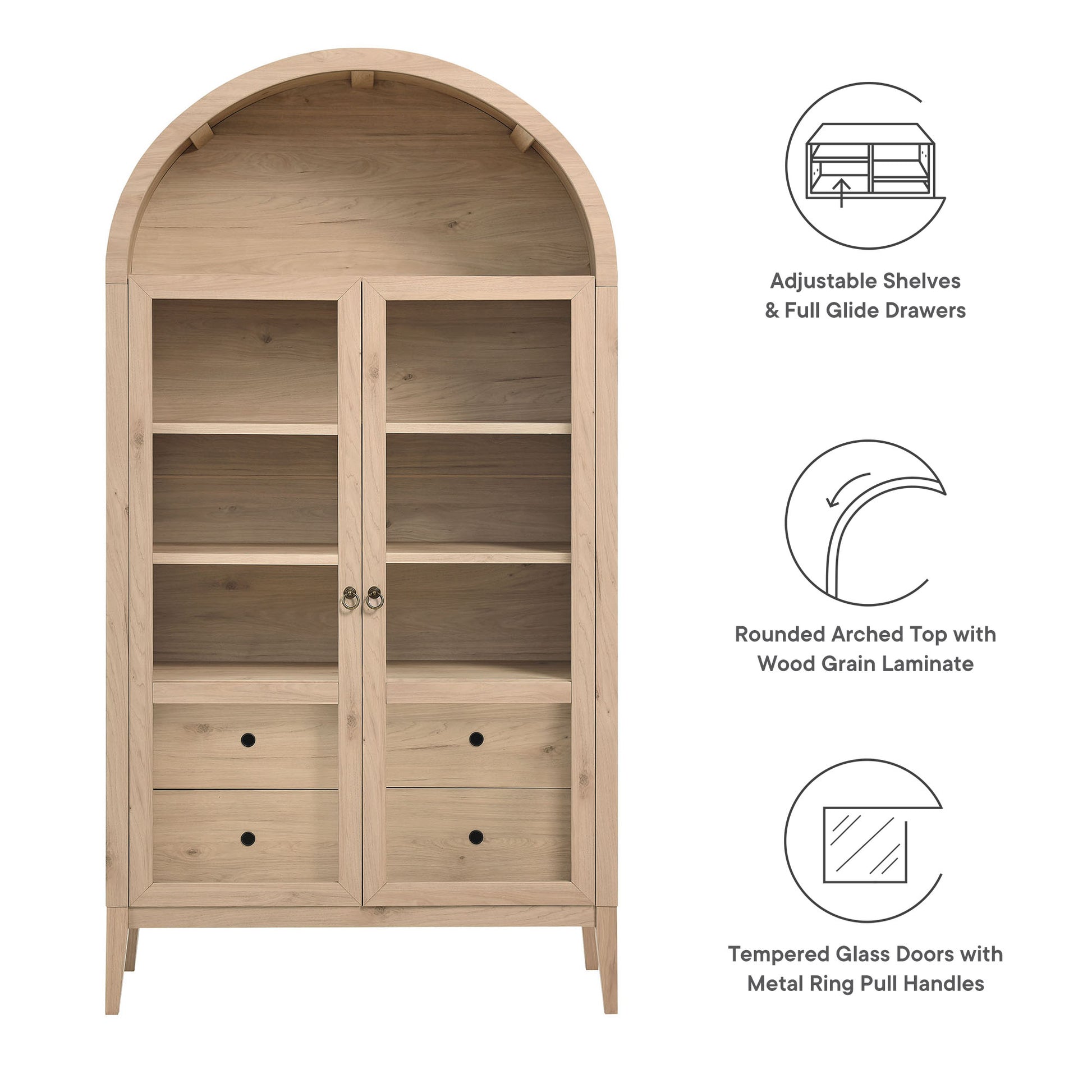 Nolan 74" Tall Wide Arched Storage Display Cabinet by Modway - Best Buy Furniture