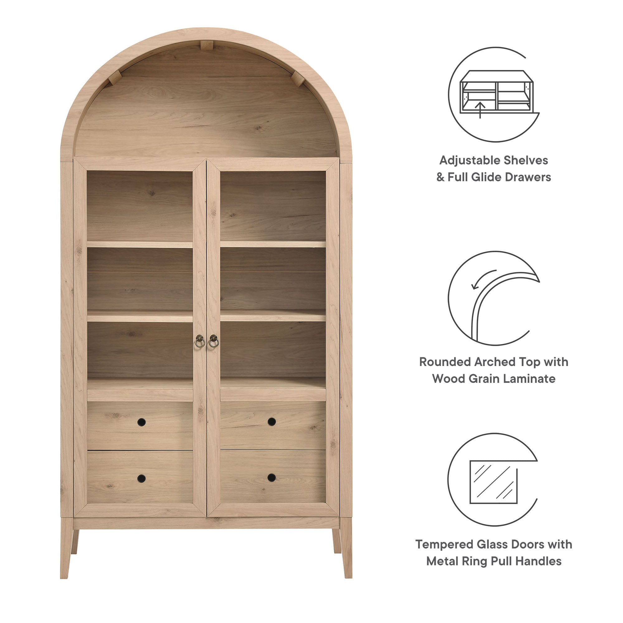 Nolan 74" Tall Wide Arched Storage Display Cabinet by Modway - Best Buy Furniture