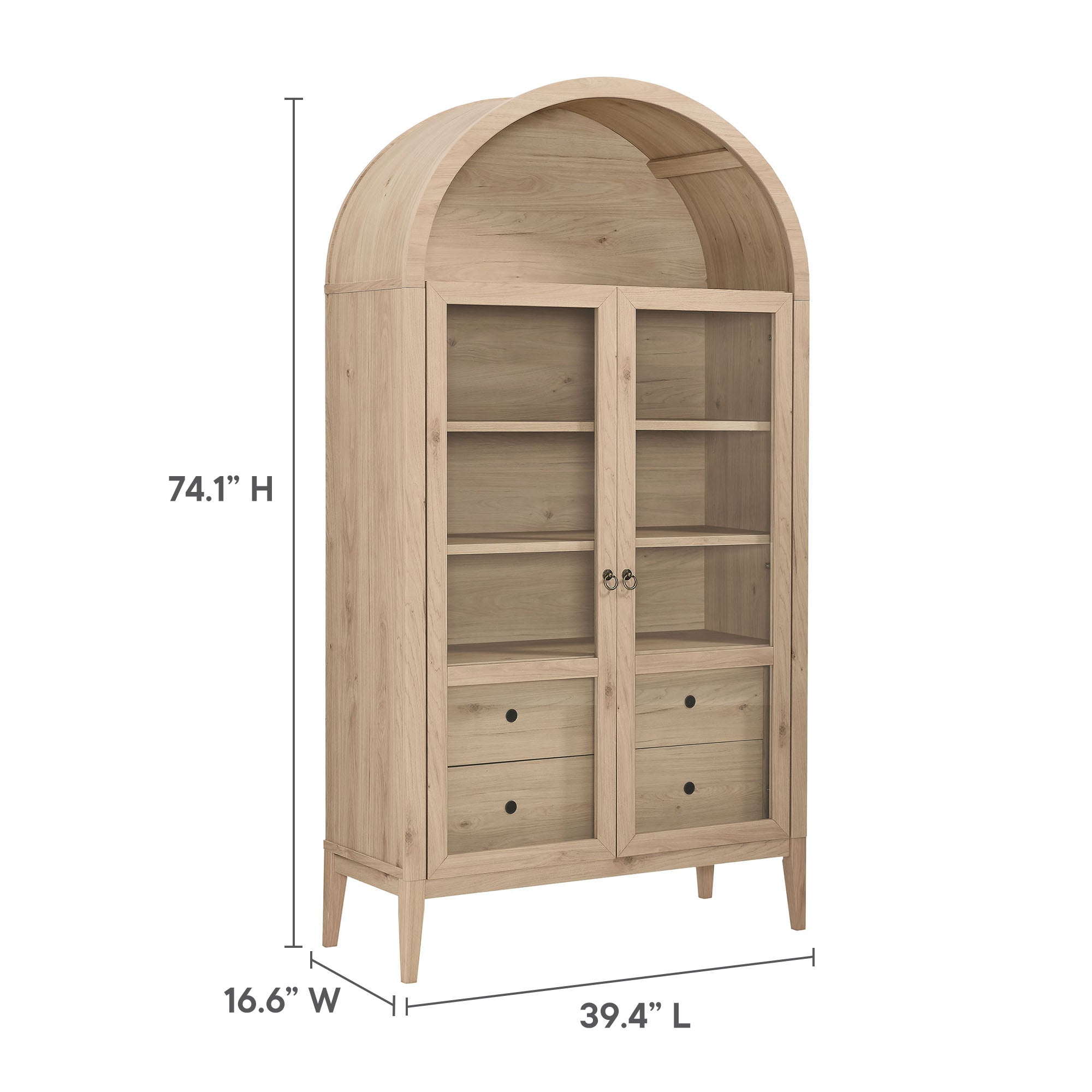 Nolan 74" Tall Wide Arched Storage Display Cabinet by Modway - Best Buy Furniture