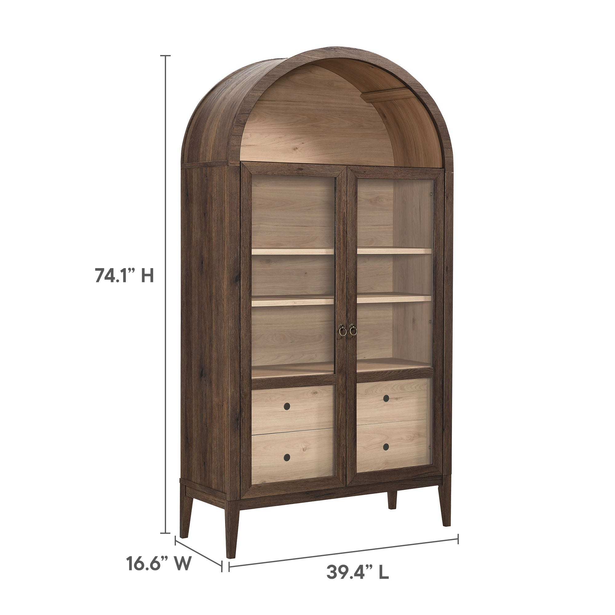 Nolan 74" Tall Wide Arched Storage Display Cabinet by Modway - Best Buy Furniture