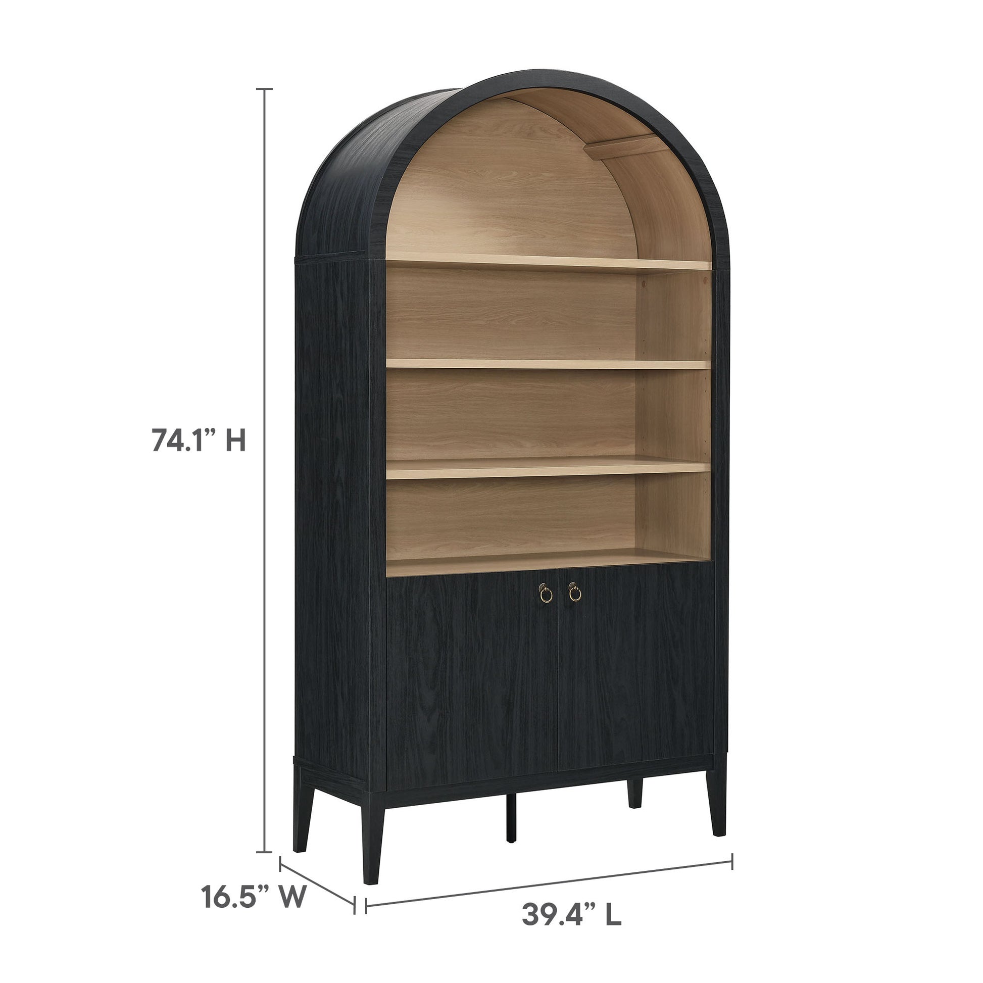 Nolan 74" Tall Wide Arched Storage Display Cabinet Bookshelf by Modway - Best Buy Furniture