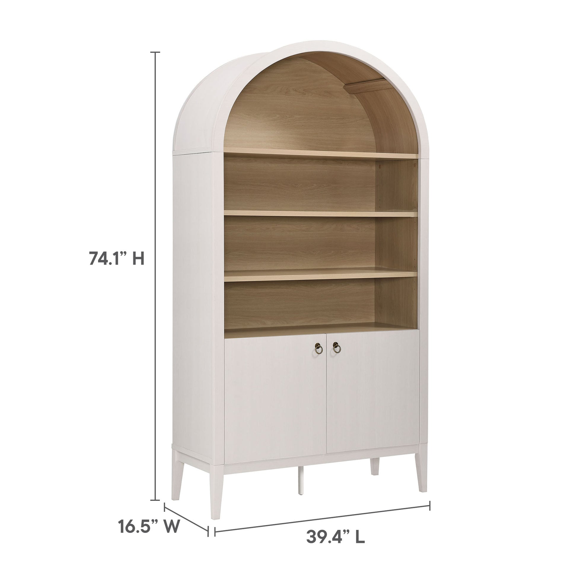 Nolan 74" Tall Wide Arched Storage Display Cabinet Bookshelf by Modway - Best Buy Furniture