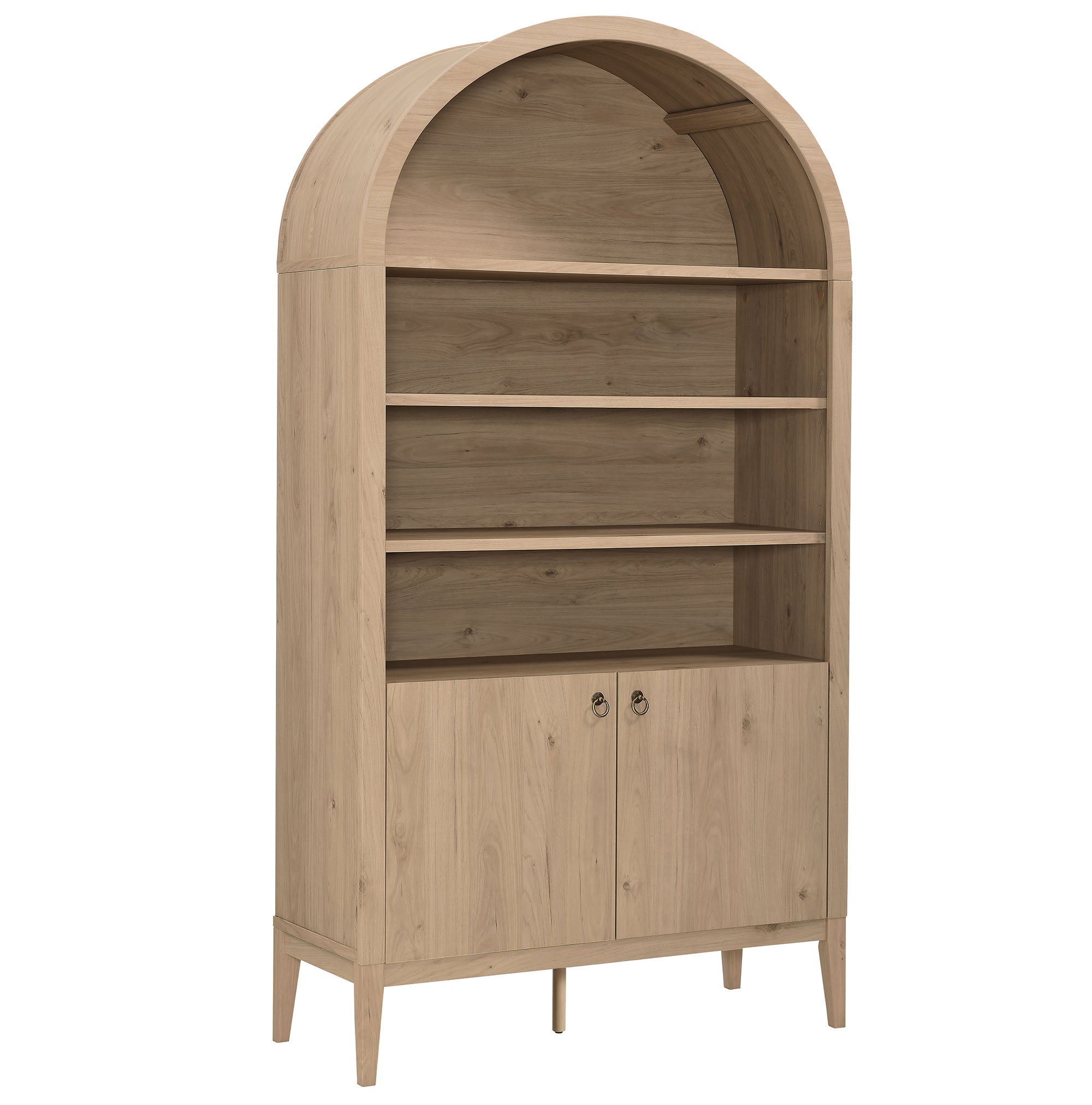 Nolan 74" Tall Arched Storage Display Cabinet Bookshelf
