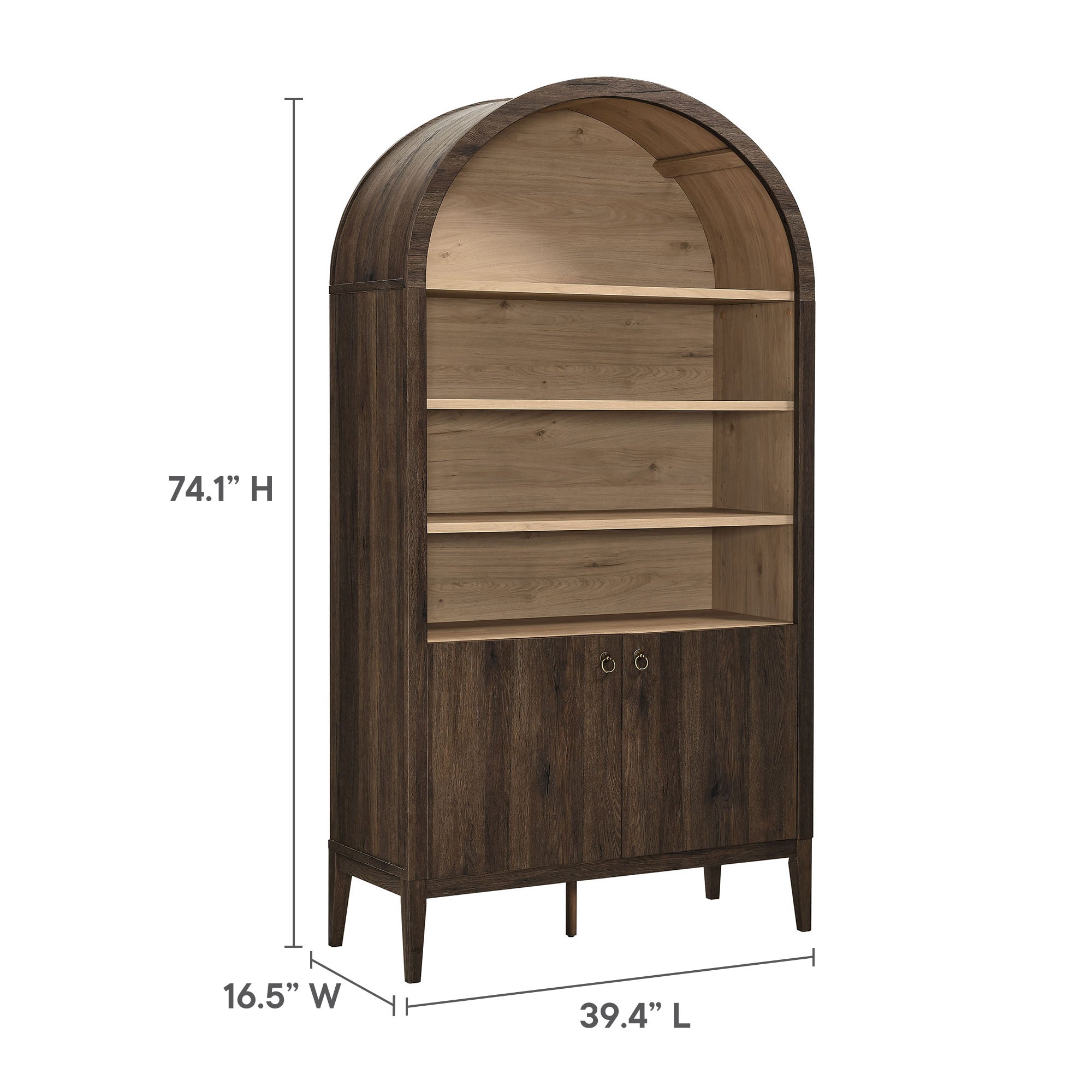 Nolan 74" Tall Wide Arched Storage Display Cabinet Bookshelf by Modway - Best Buy Furniture