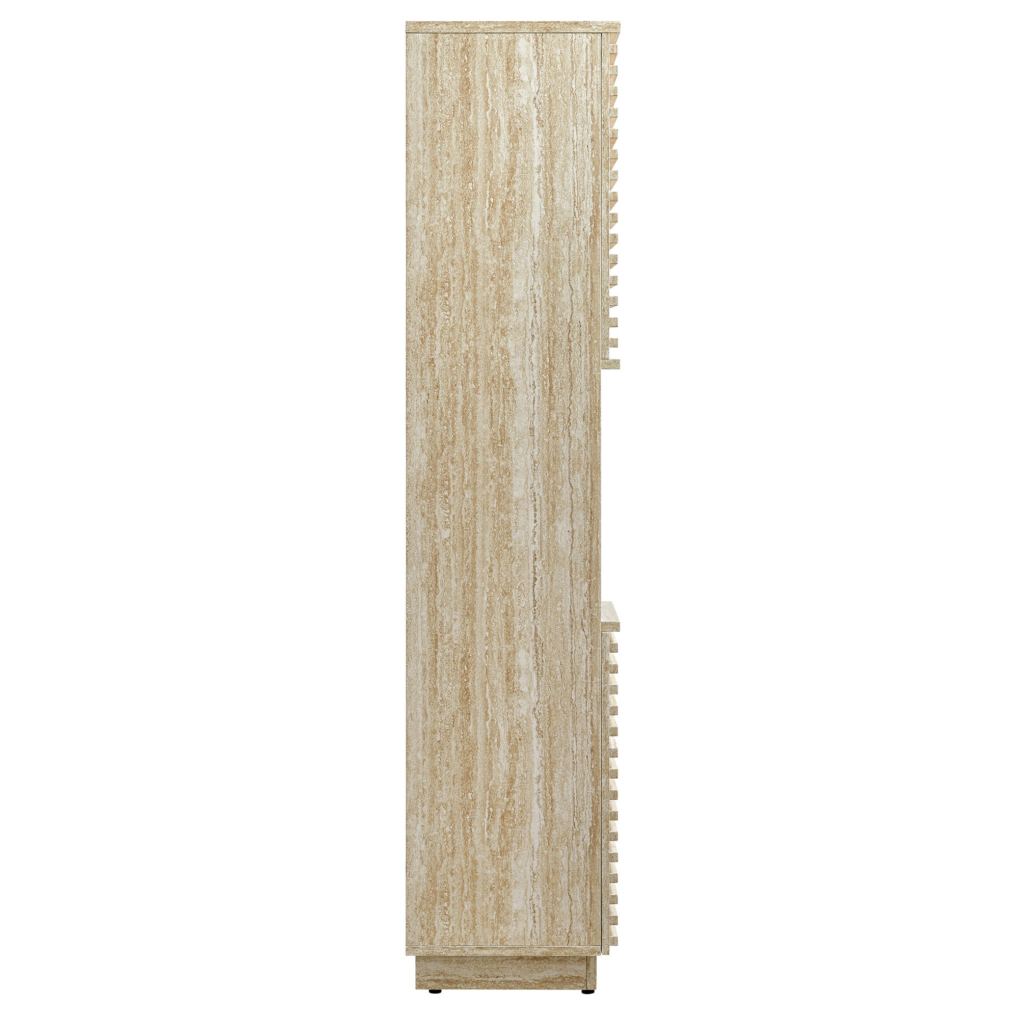 Render Tall Narrow Faux Travertine Linen Storage Cabinet by Modway
