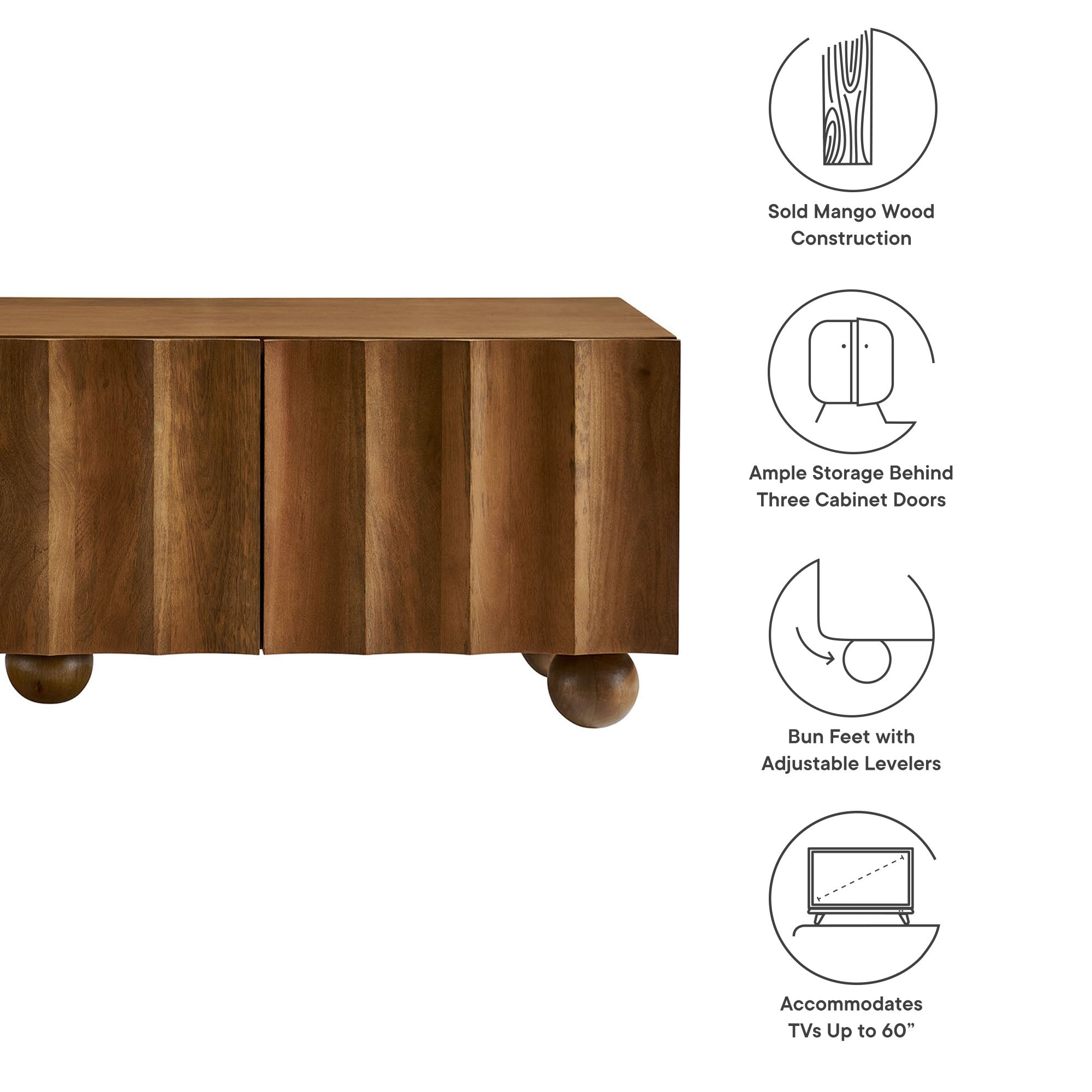 Sorren Scalloped 54" Wood TV Stand by Modway