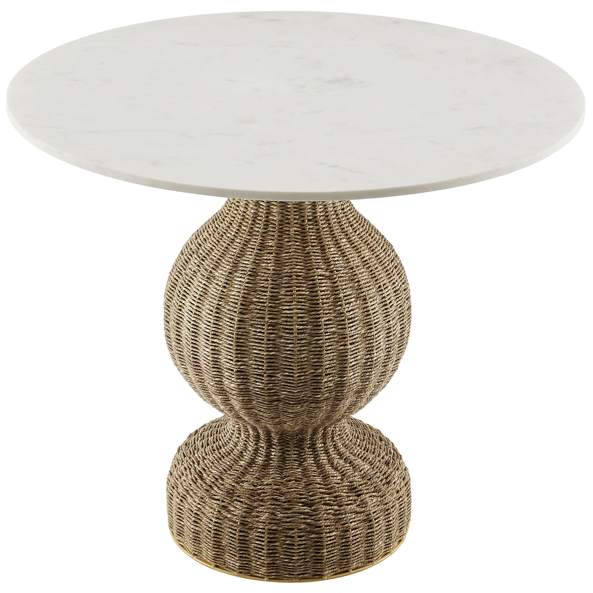Zale 36" Marble and Seagrass Dining Table by Modway
