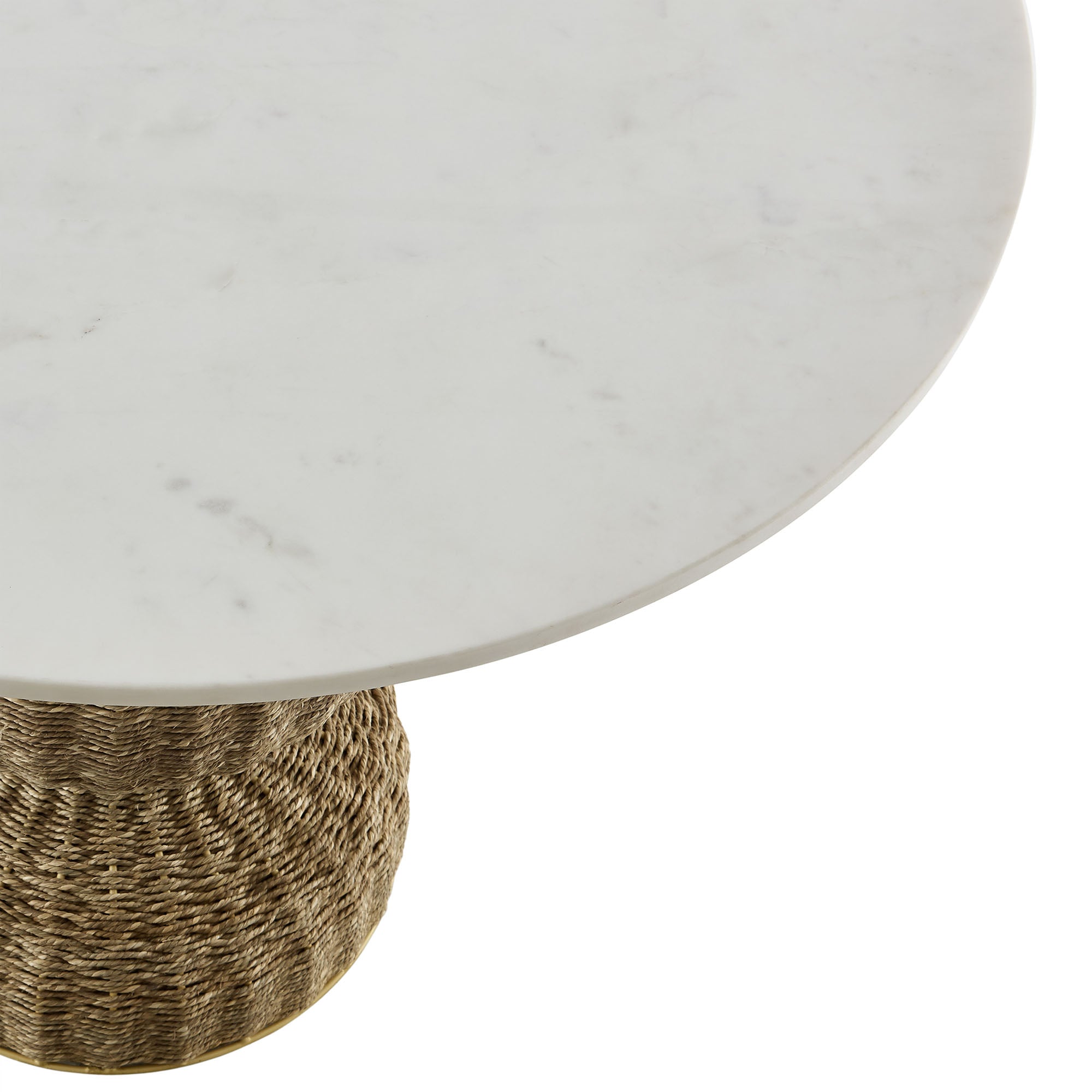 Zale 36" Marble and Seagrass Dining Table by Modway