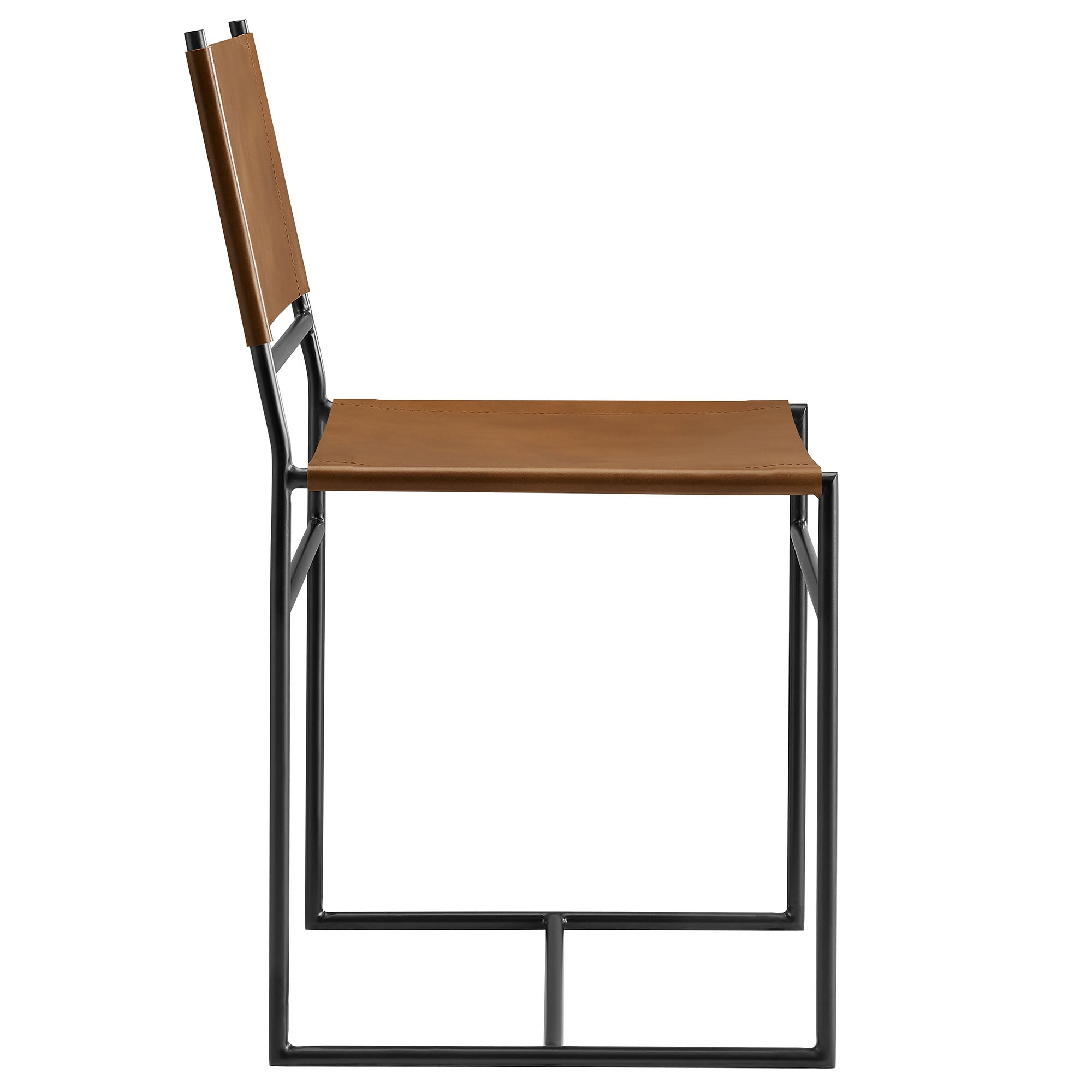 Thatcher Leather and Metal Dining Chair by Modway