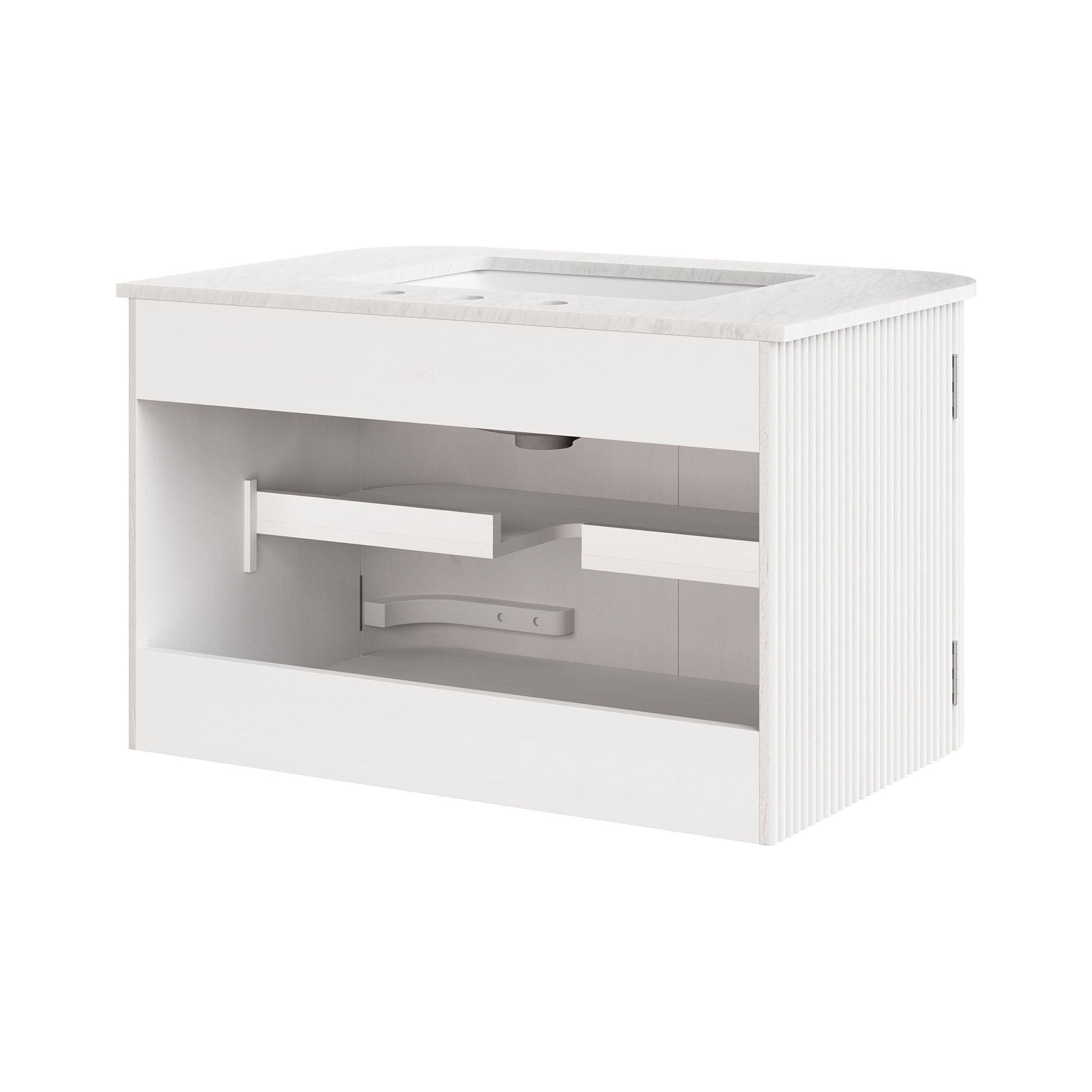 Zia 30" Wall-Mount Bathroom Vanity with Marble Sink by Modway