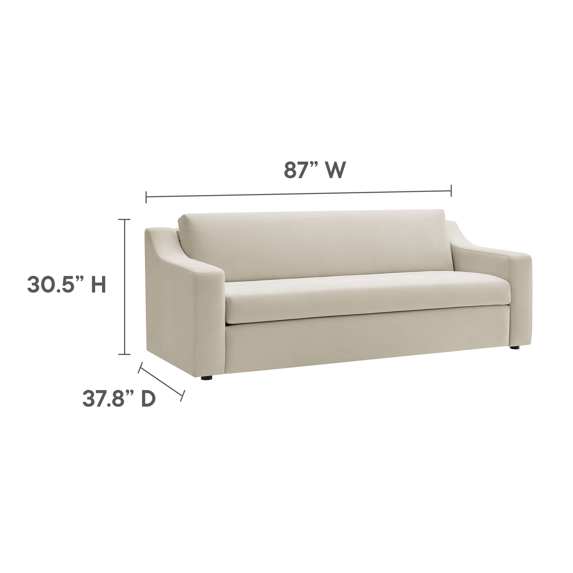 Liora Performance Velvet Sofa by Modway - Best Buy Furniture