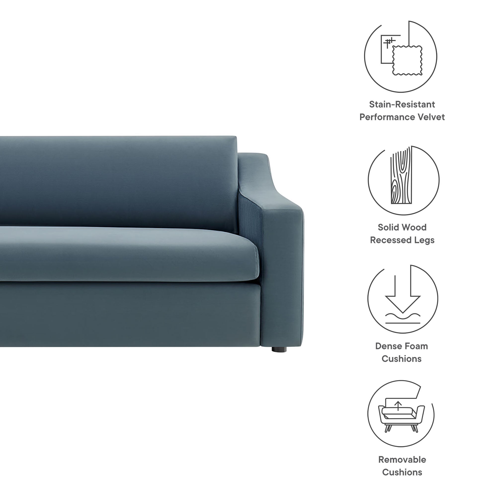 Liora Performance Velvet Sofa by Modway - Best Buy Furniture
