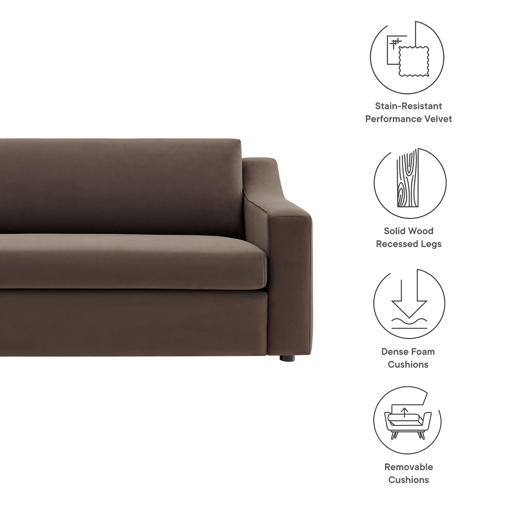 Liora Performance Velvet Sofa by Modway - Best Buy Furniture