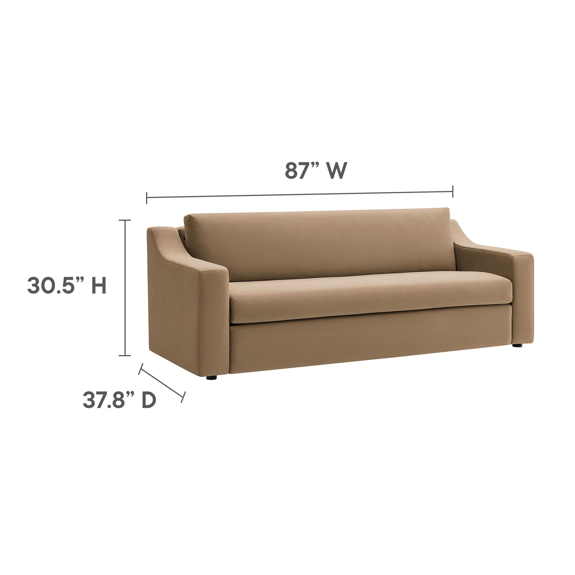 Liora Performance Velvet Sofa by Modway - Best Buy Furniture