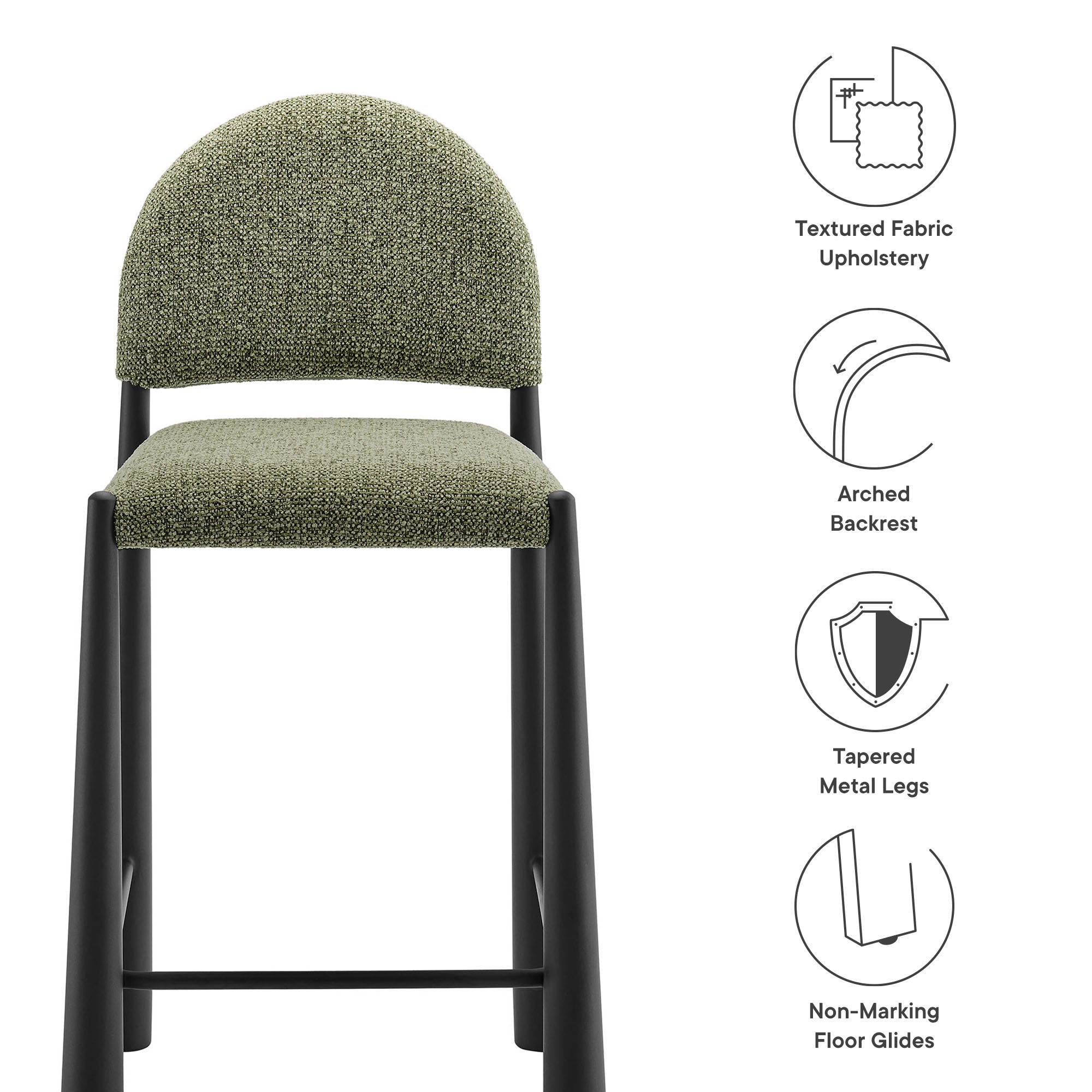 Hayley Upholstered Fabric Counter Stool by Modway