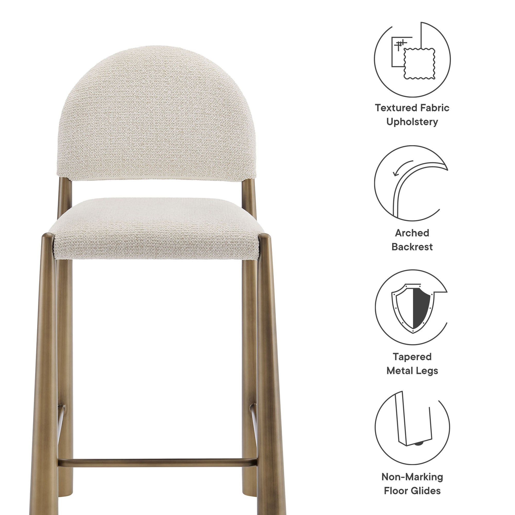 Hayley Upholstered Fabric Counter Stool by Modway