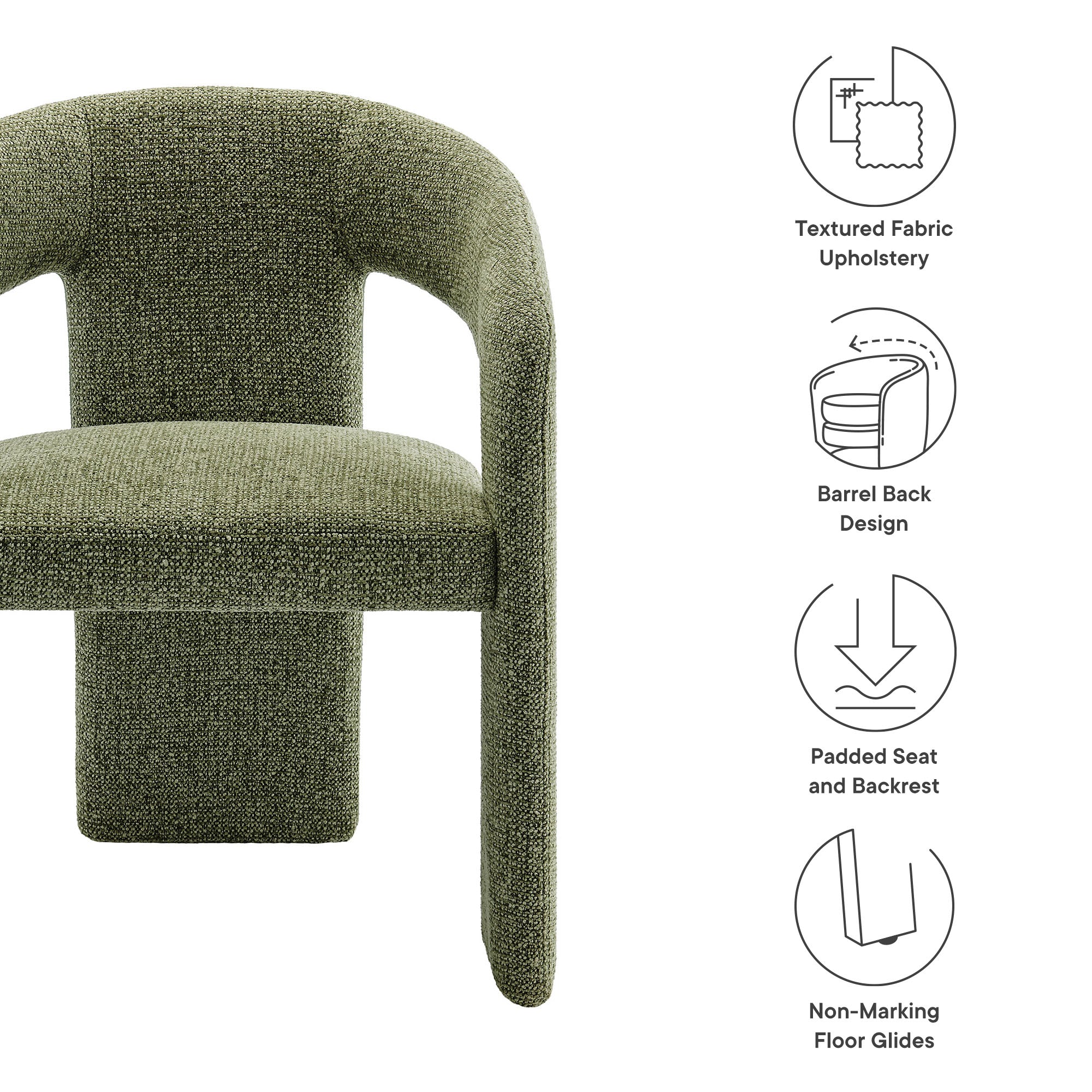 Oslo Barrel Fabric Upholstered Dining Accent Chair by Modway - Best Buy Furniture