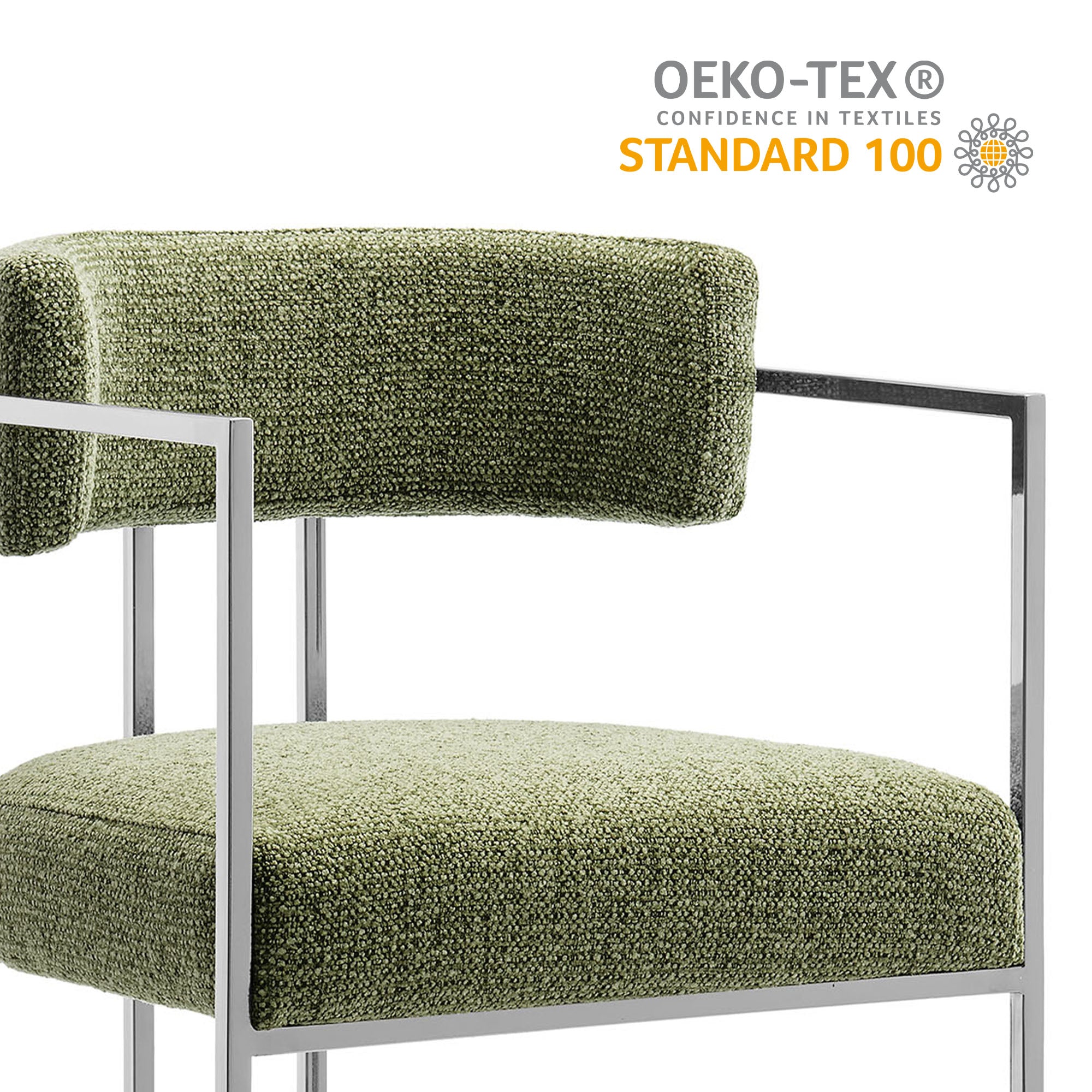 Huron Curved Back Fabric and Metal Counter Stool by Modway
