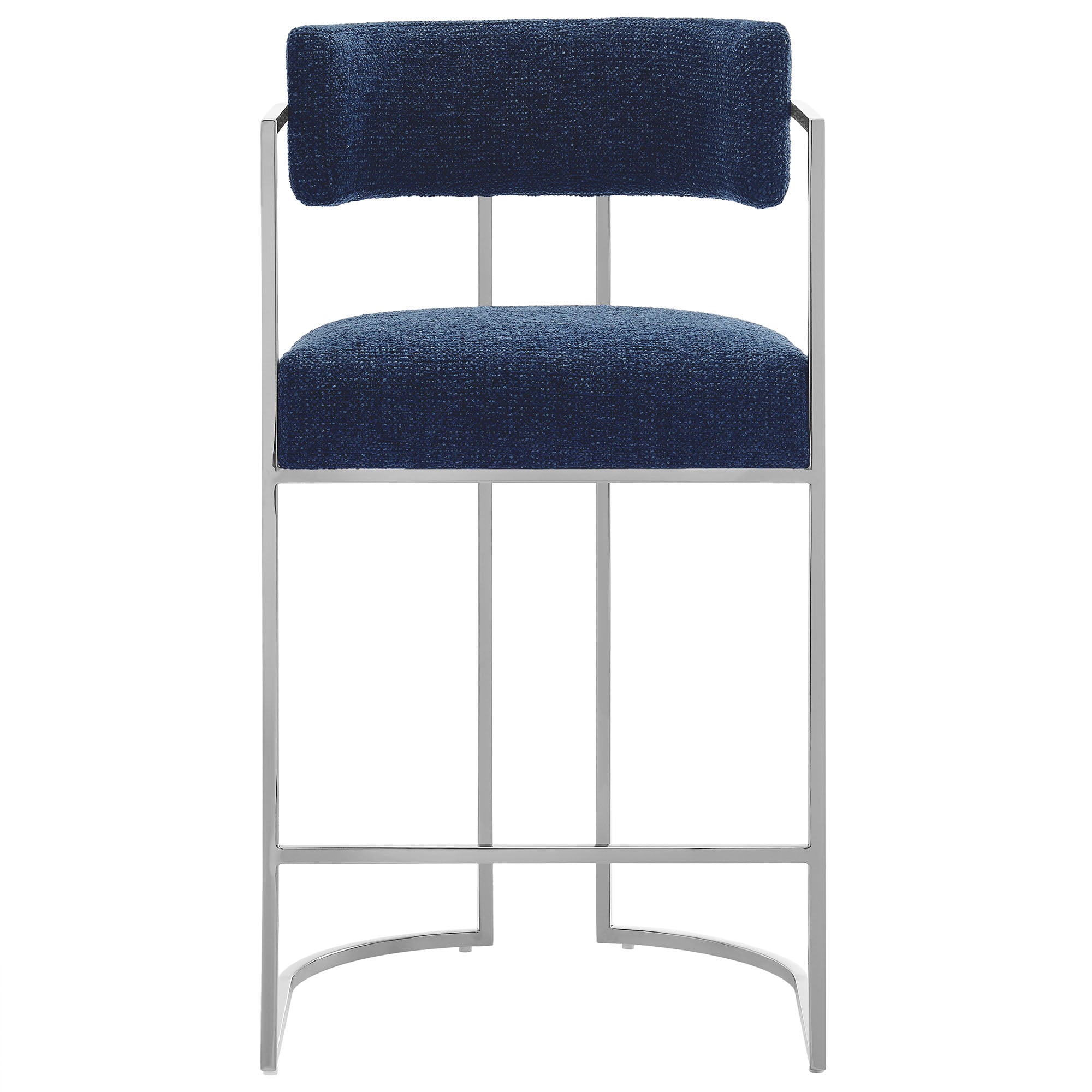 Huron Curved Back Fabric and Metal Counter Stool by Modway
