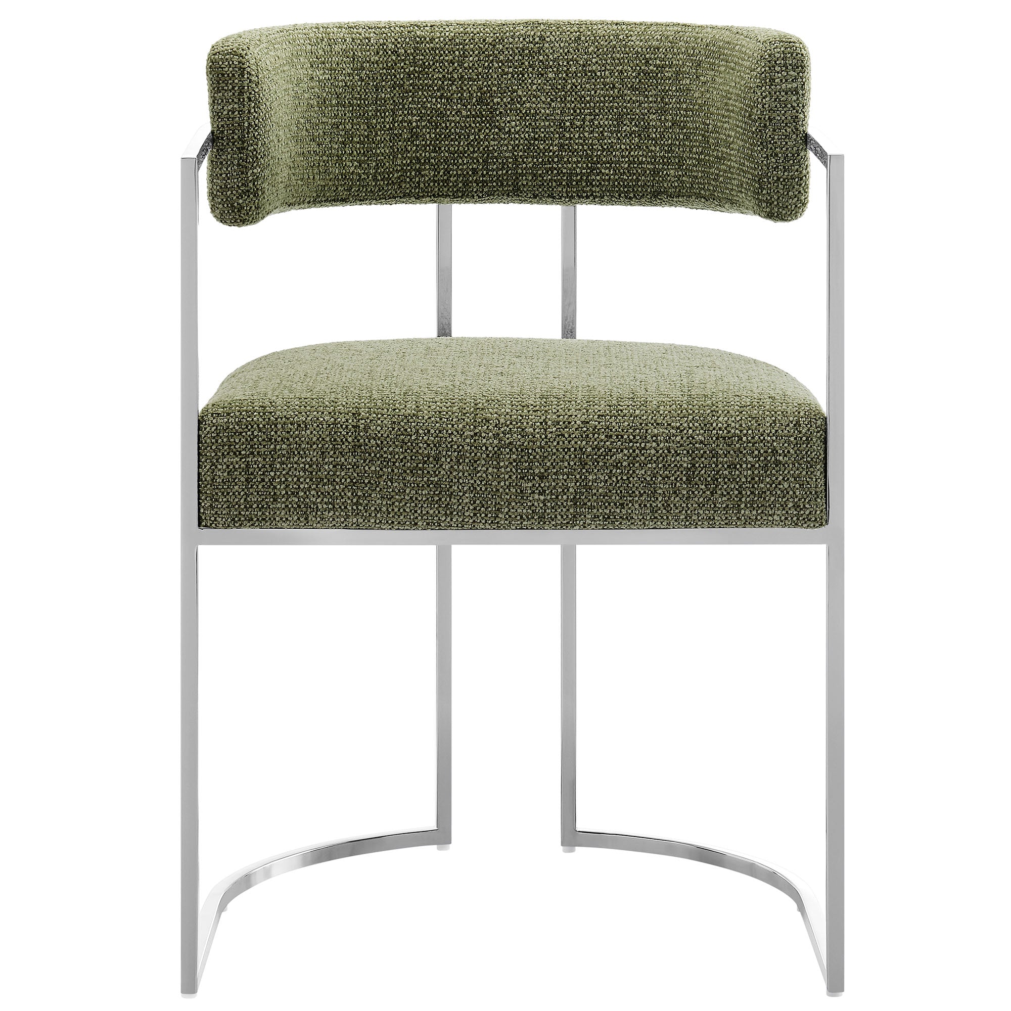 Huron Curved Back Fabric and Metal Dining Accent Chair by Modway
