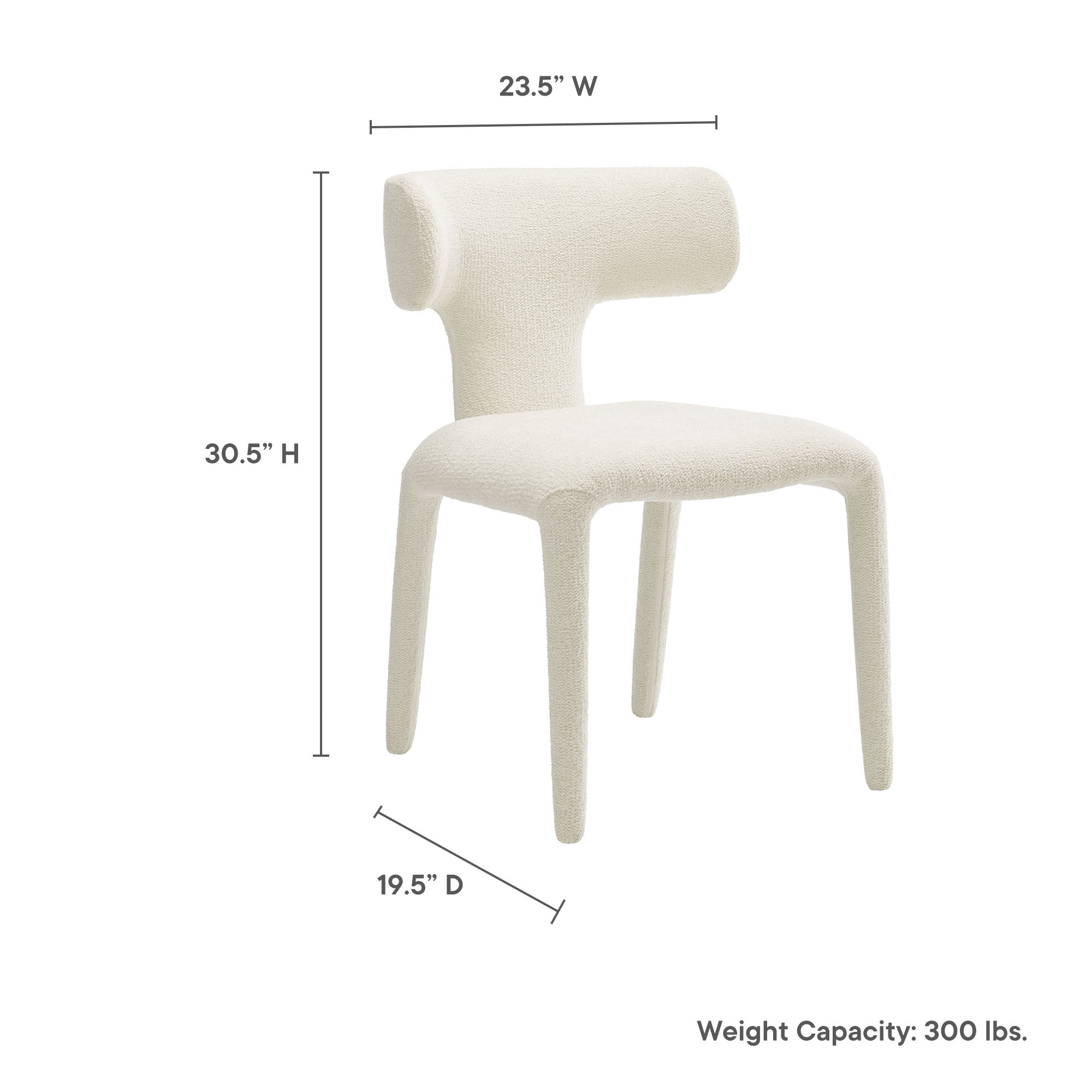 Stellan Curved Back Boucle Upholstered Dining Chair Set of 2 by Modway