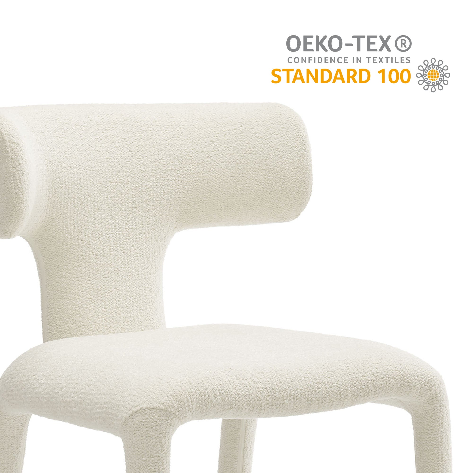 Stellan Curved Back Boucle Upholstered Dining Chair Set of 2 by Modway