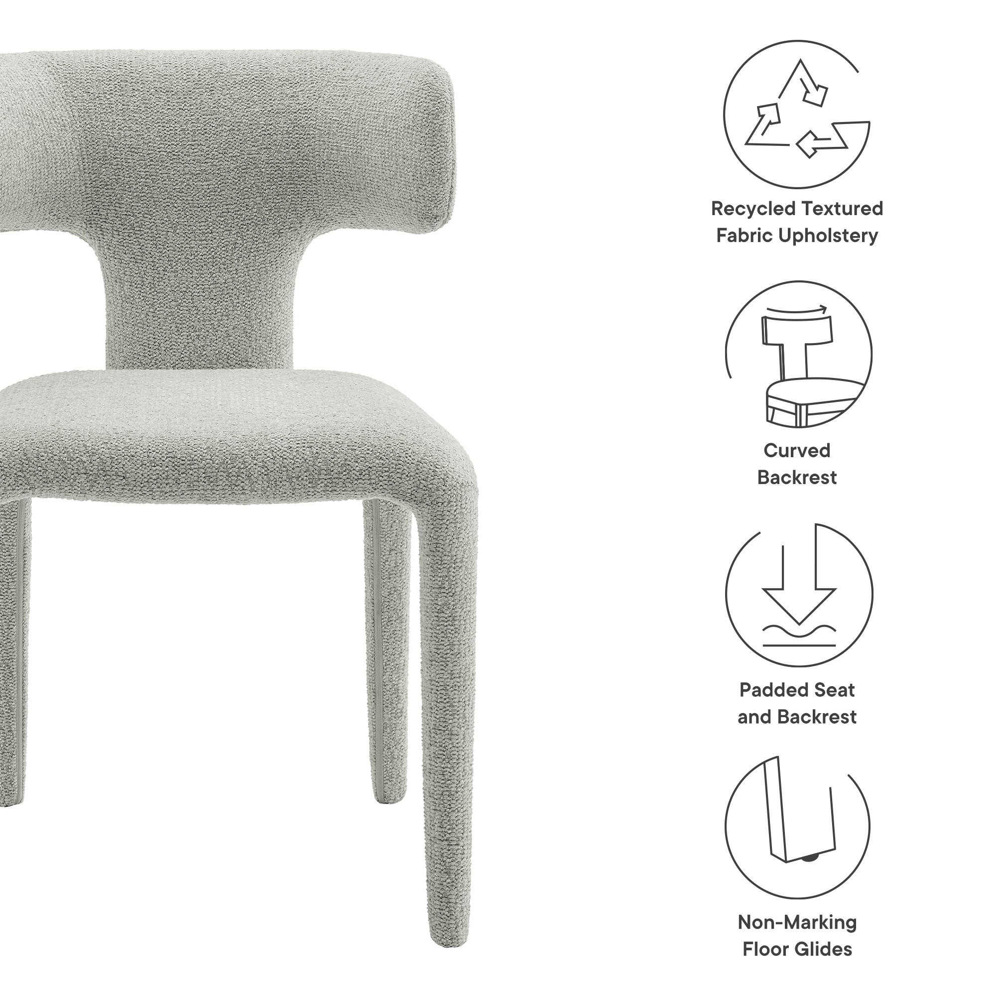 Stellan Curved Back Boucle Upholstered Dining Chair Set of 2 by Modway