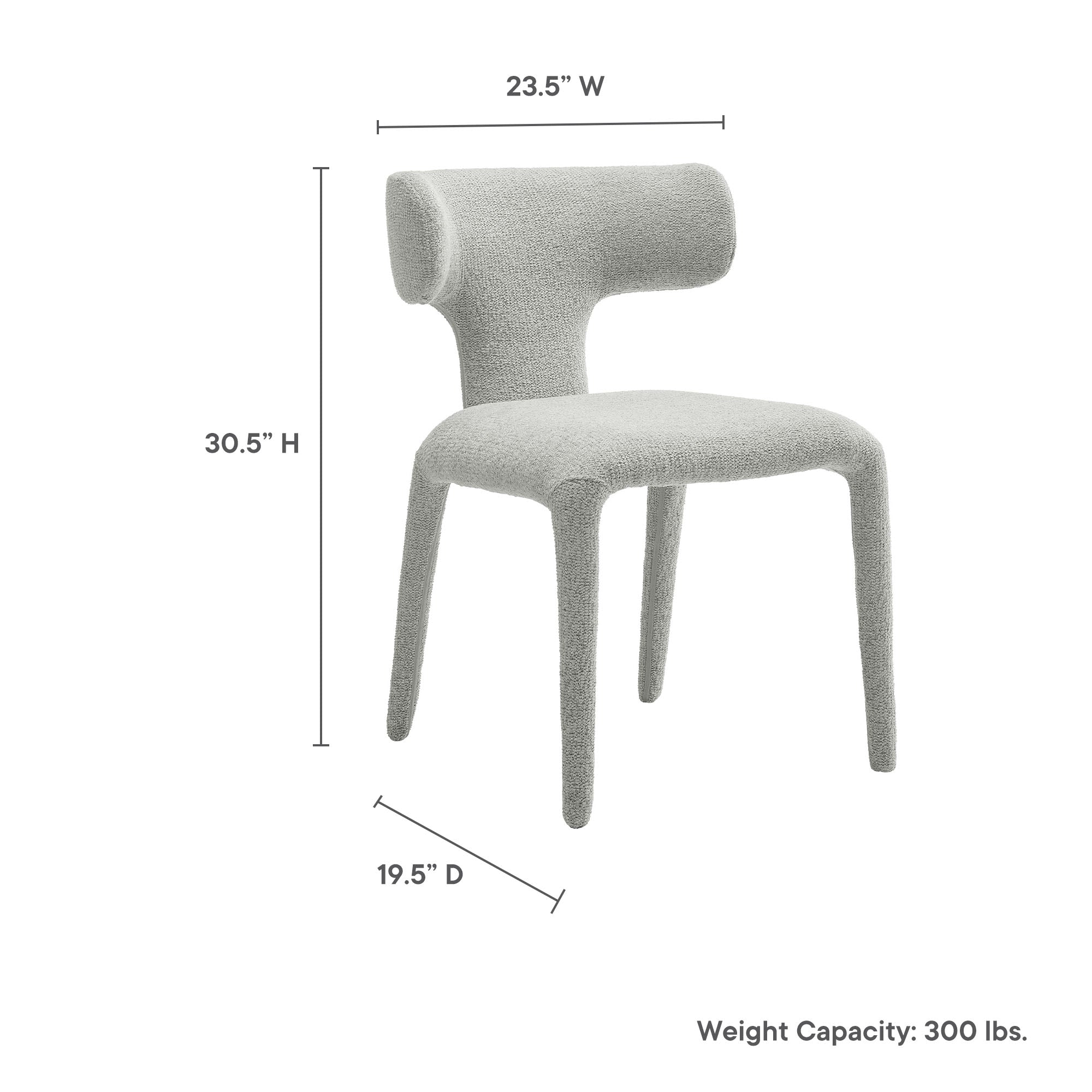 Stellan Curved Back Boucle Upholstered Dining Chair Set of 2 by Modway