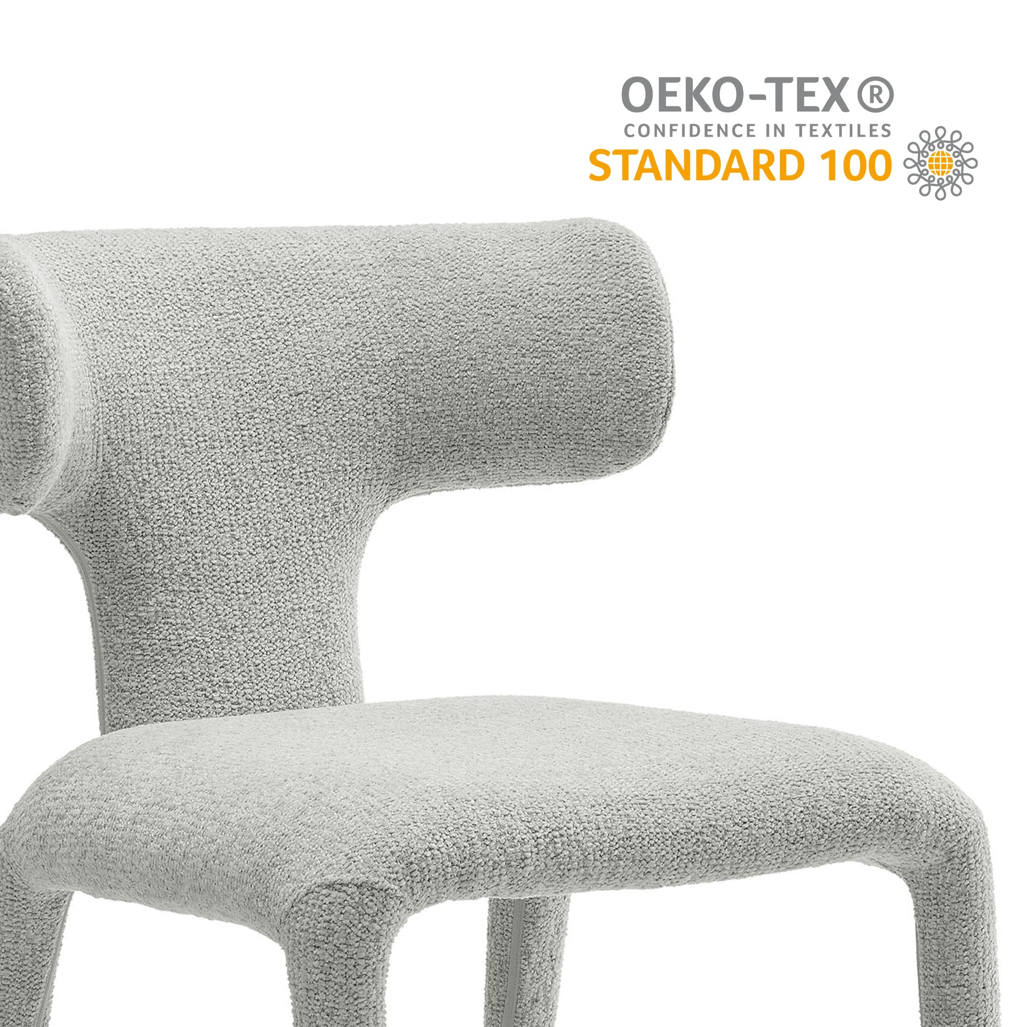 Stellan Curved Back Boucle Upholstered Dining Chair Set of 2 by Modway