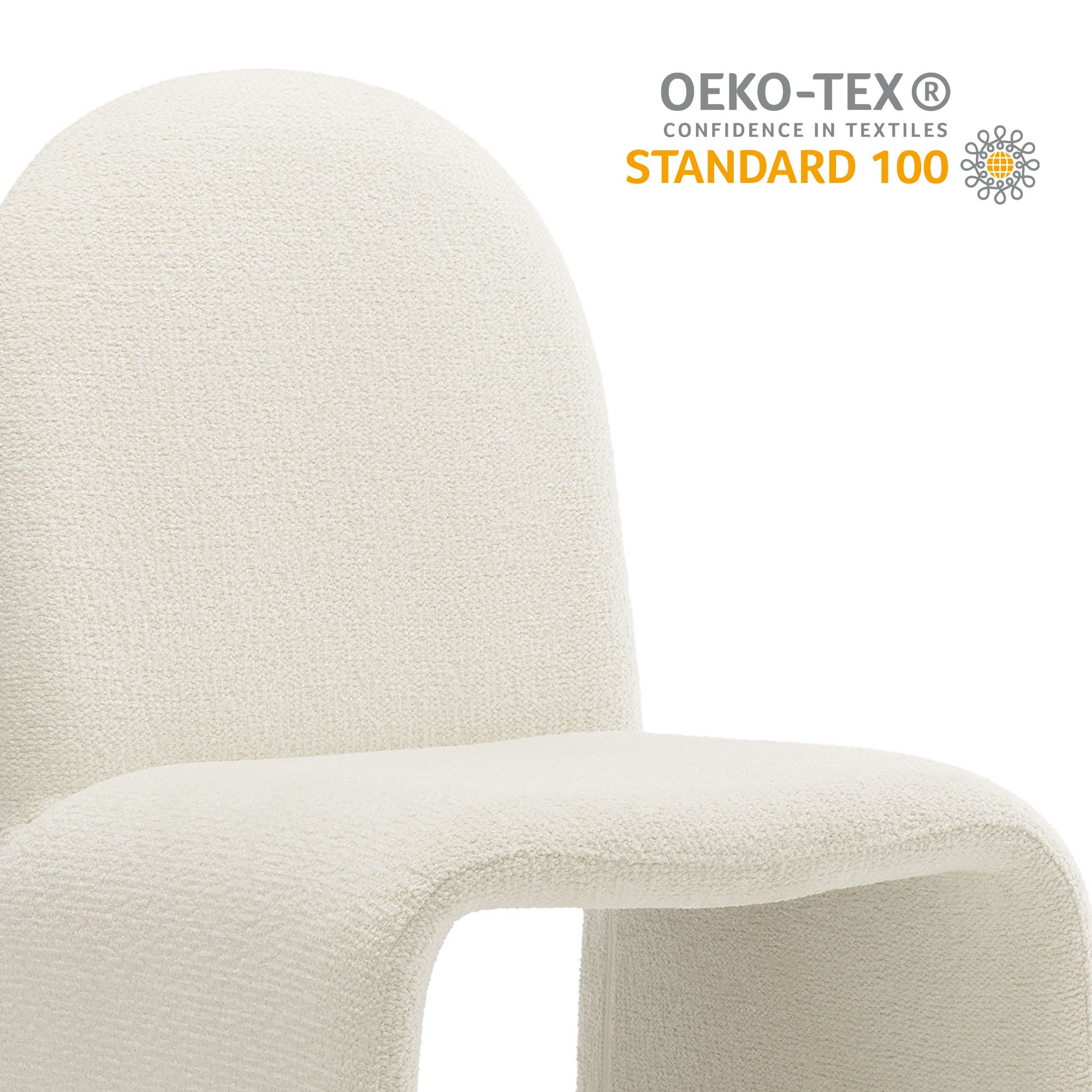 Junia Boucle Upholstered Arch Armless Dining Chair by Modway