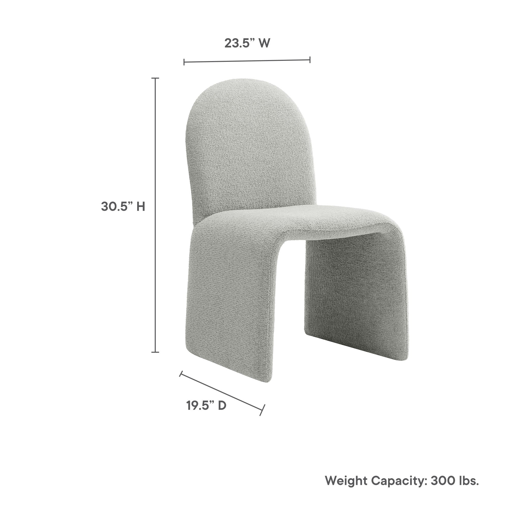 Junia Boucle Upholstered Arch Armless Dining Chair by Modway