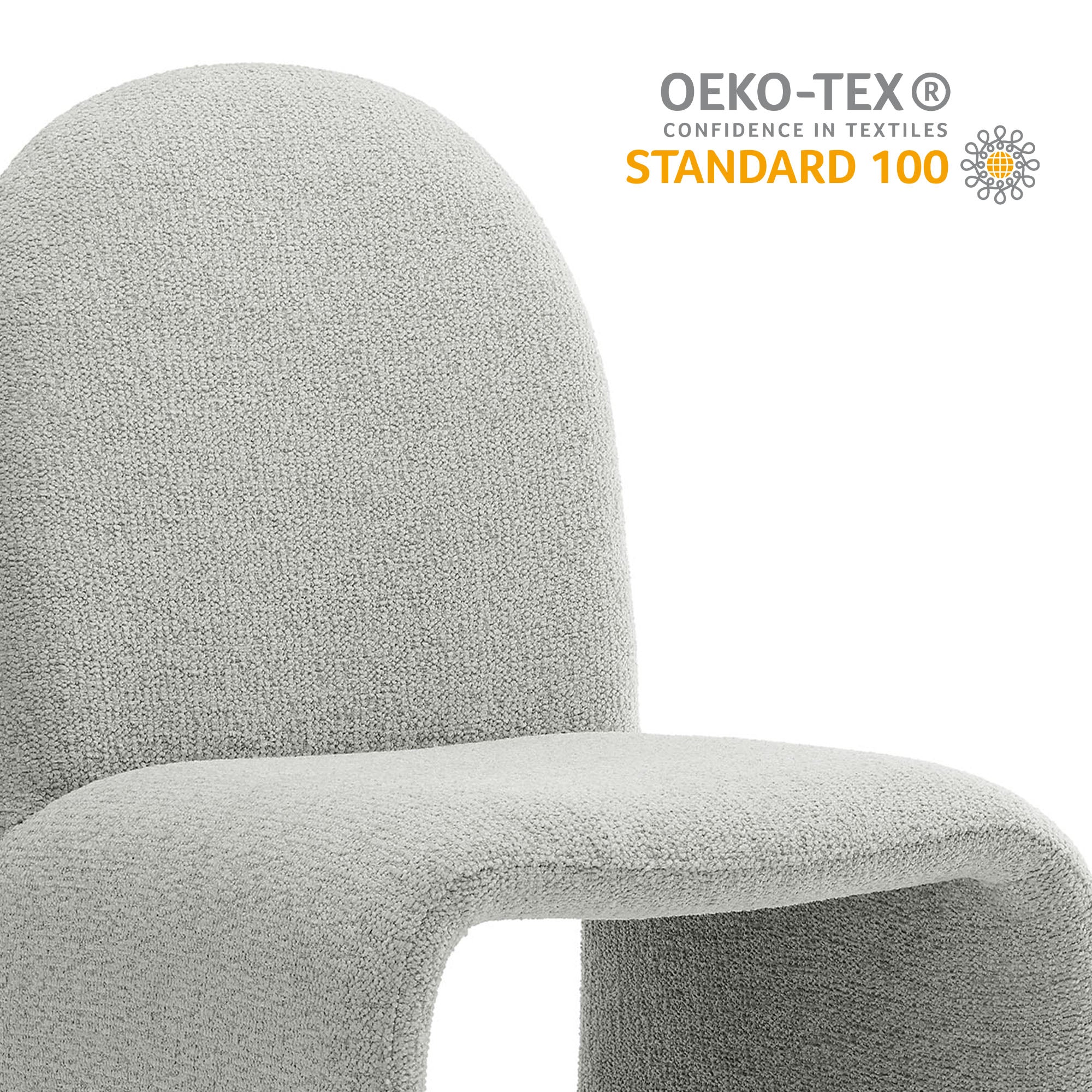 Junia Boucle Upholstered Arch Armless Dining Chair by Modway
