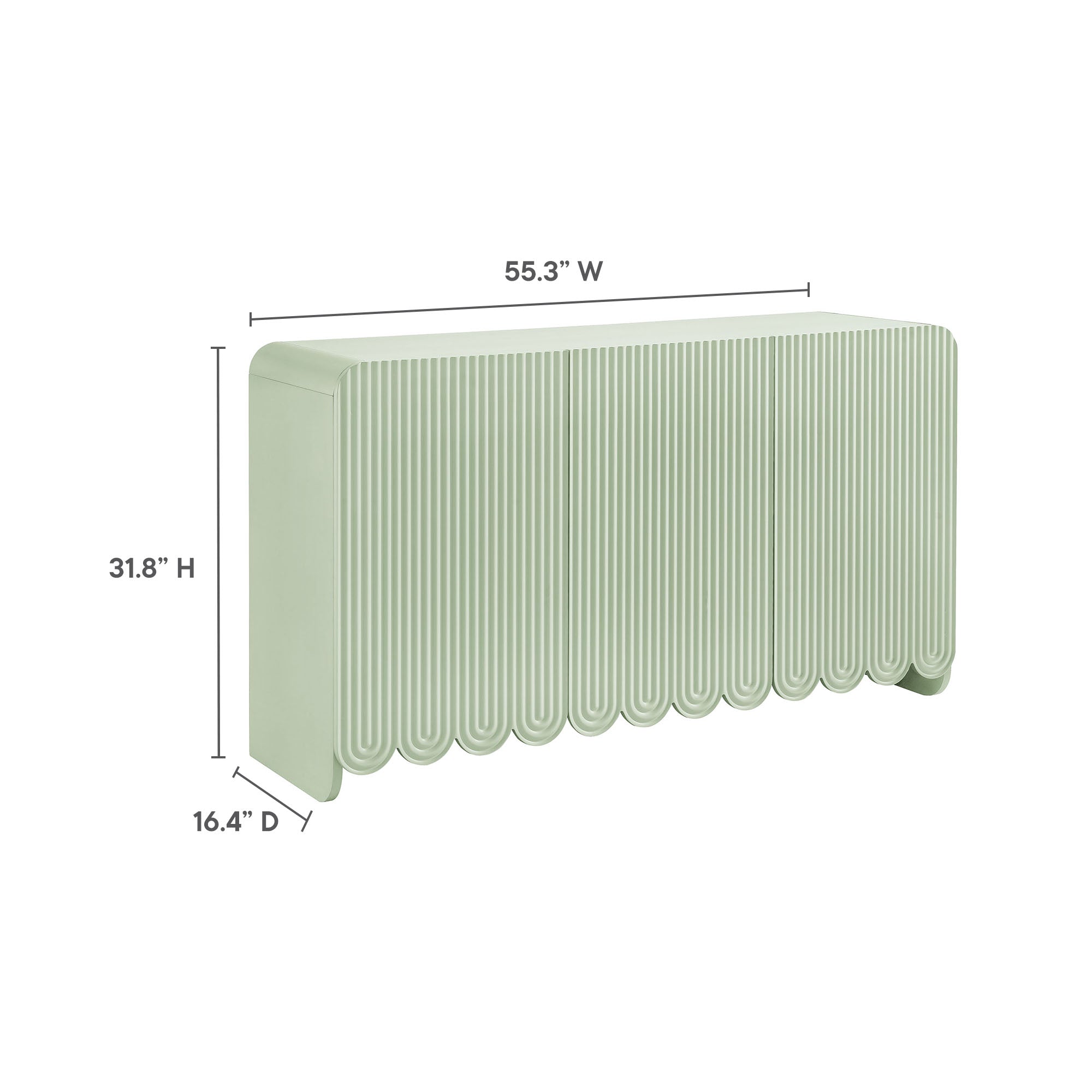 Dahlia Fluted and Scalloped Sideboard Storage Cabinet by Modway