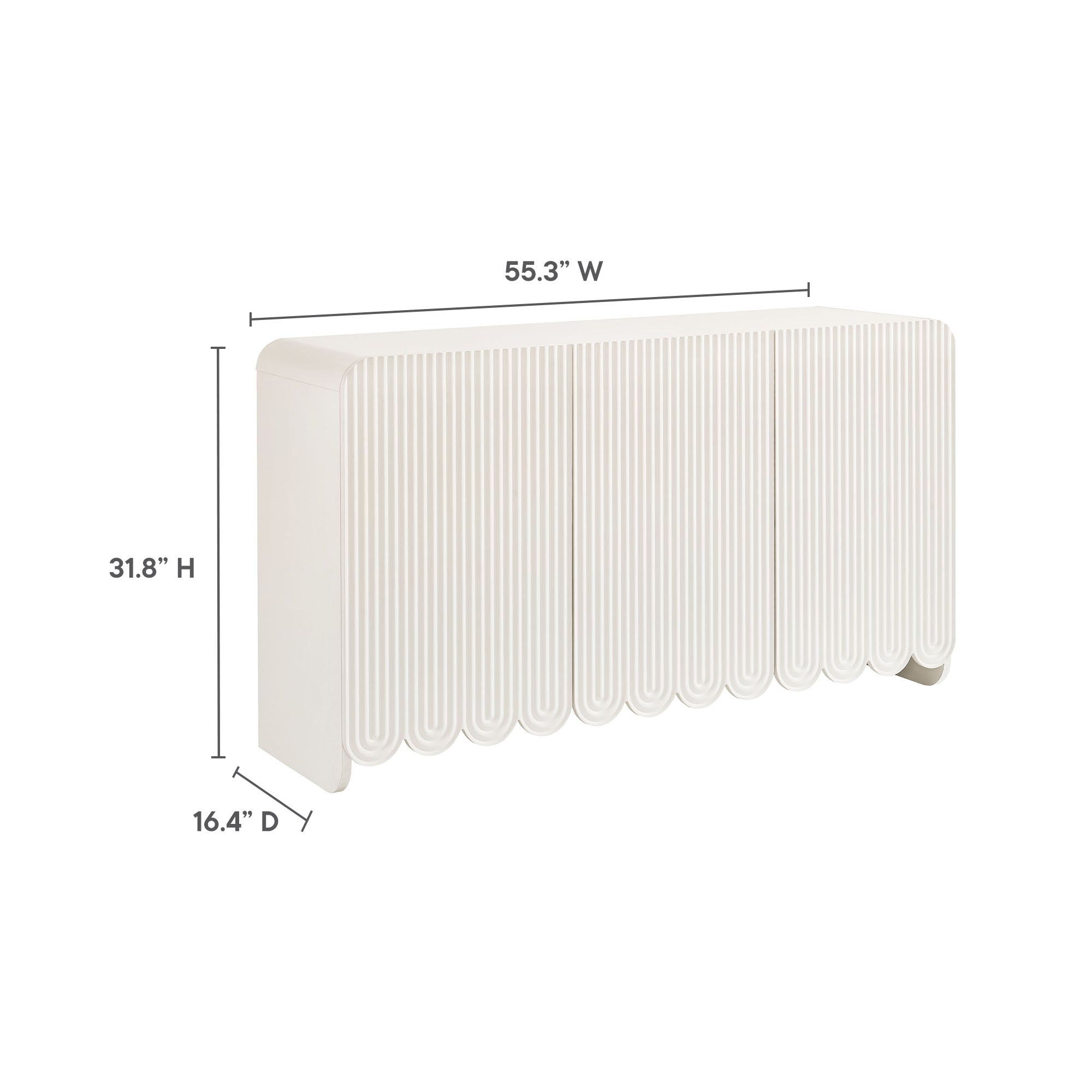 Dahlia Fluted and Scalloped Sideboard Storage Cabinet by Modway
