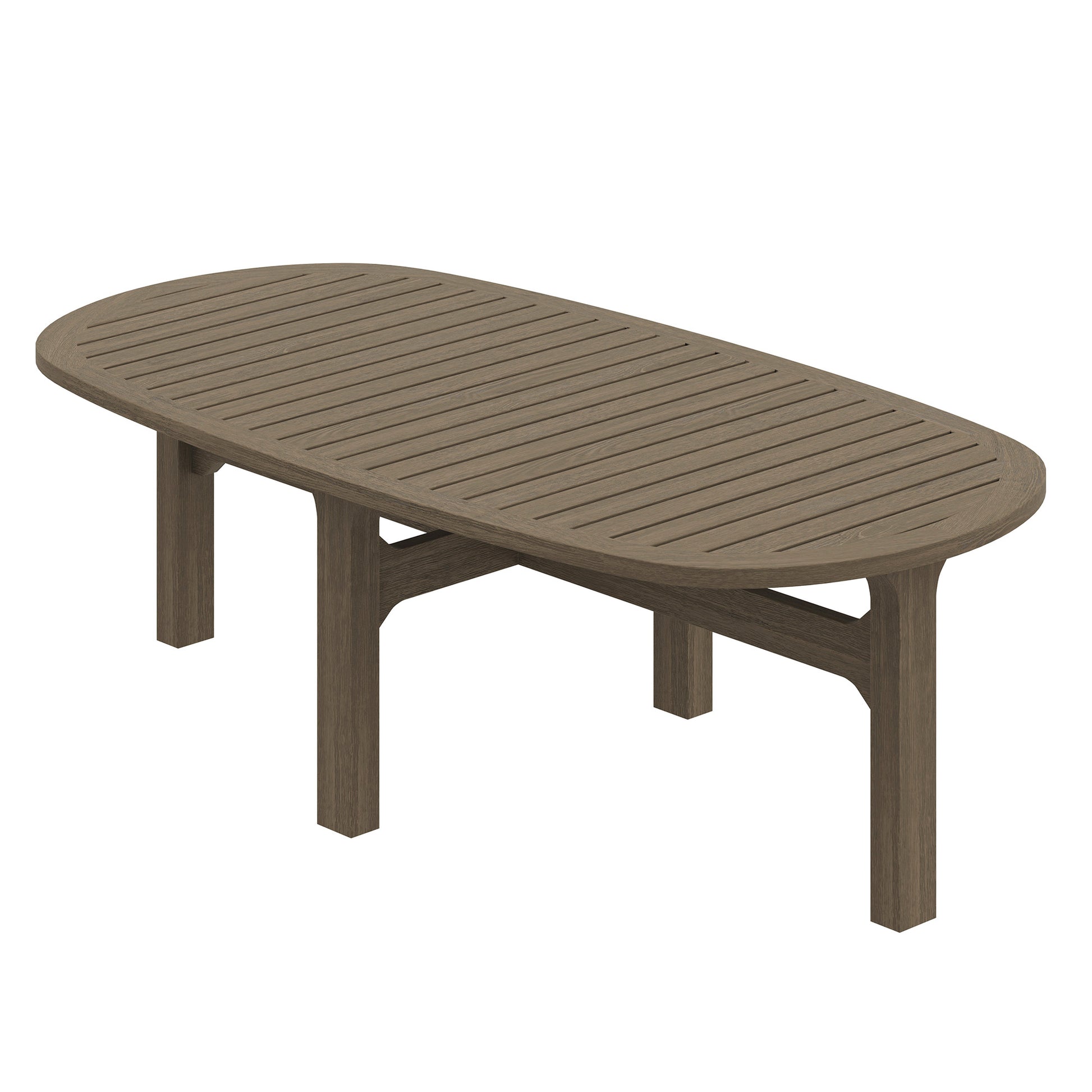 Saratoga Oval Outdoor Patio Teak Wood Coffee Table by Modway - Best Buy Furniture