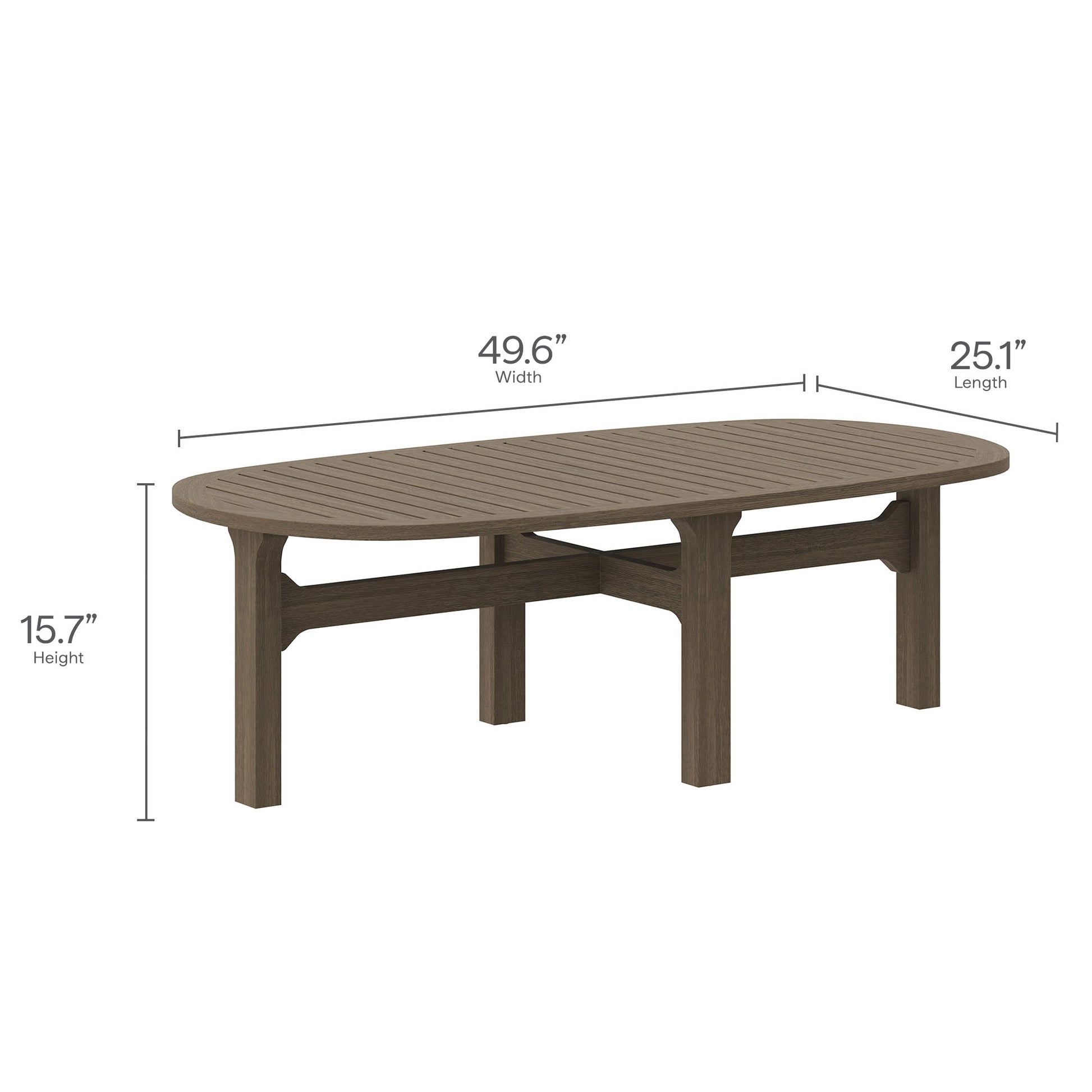 Saratoga Oval Outdoor Patio Teak Wood Coffee Table by Modway - Best Buy Furniture