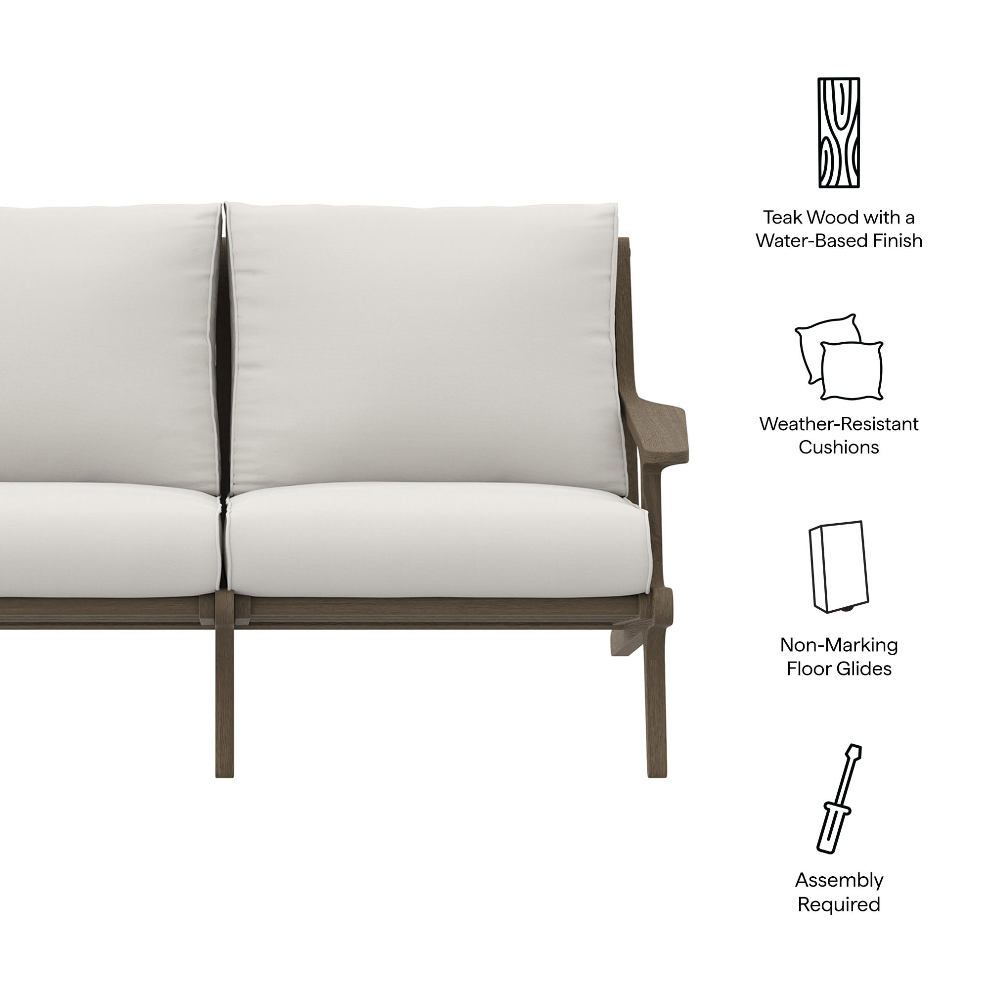Saratoga Outdoor Patio Teak Wood Loveseat by Modway