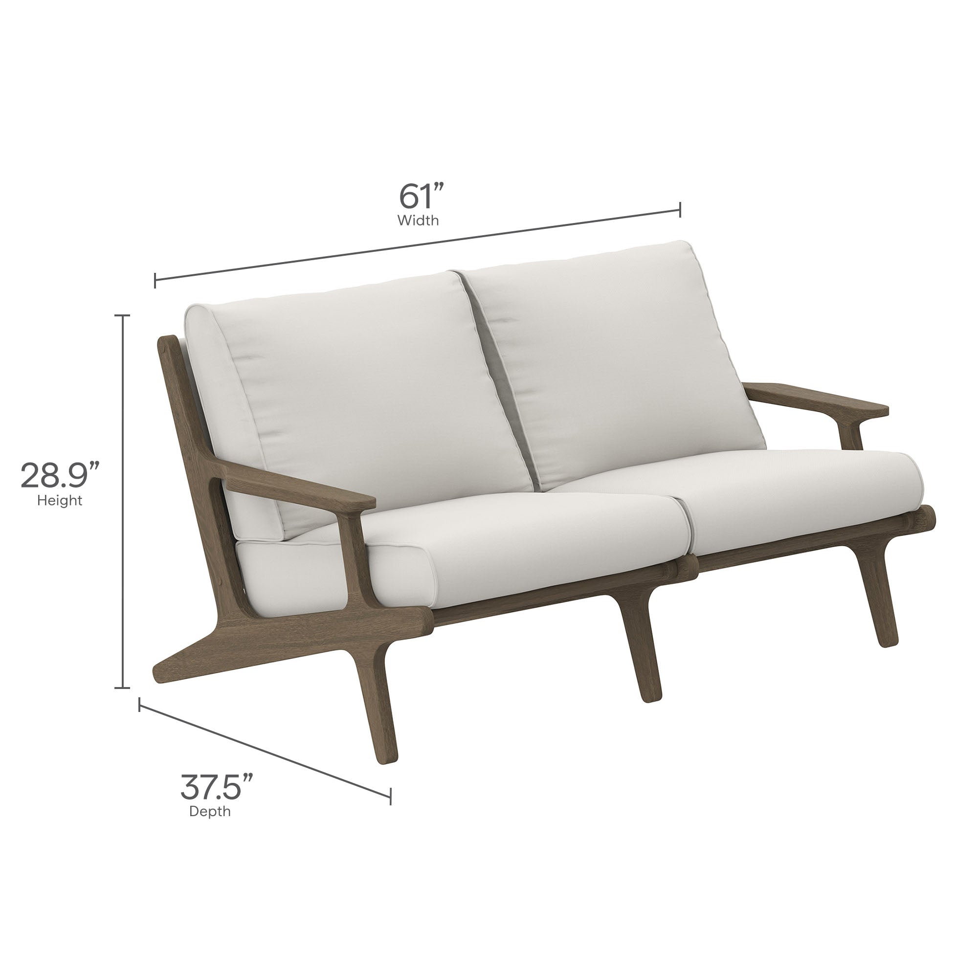 Saratoga Outdoor Patio Teak Wood Loveseat by Modway