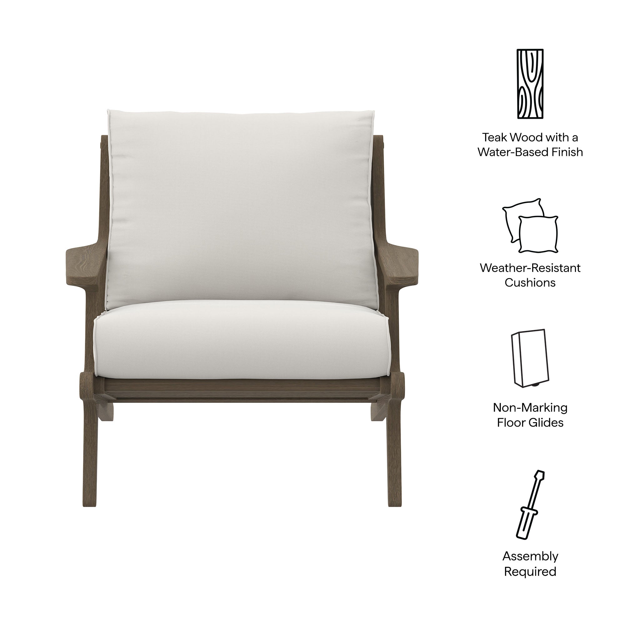 Saratoga Outdoor Patio Teak Wood Armchair by Modway