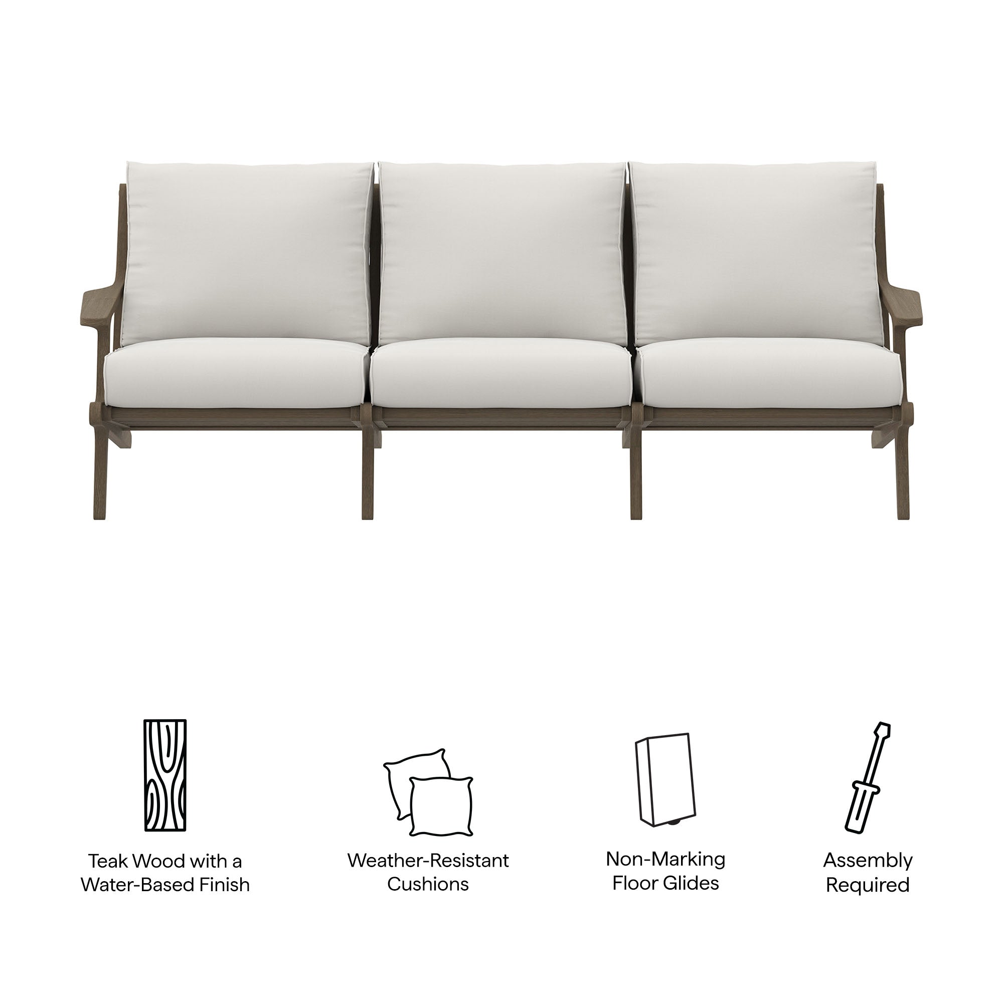 Saratoga Outdoor Patio Teak Sofa by Modway