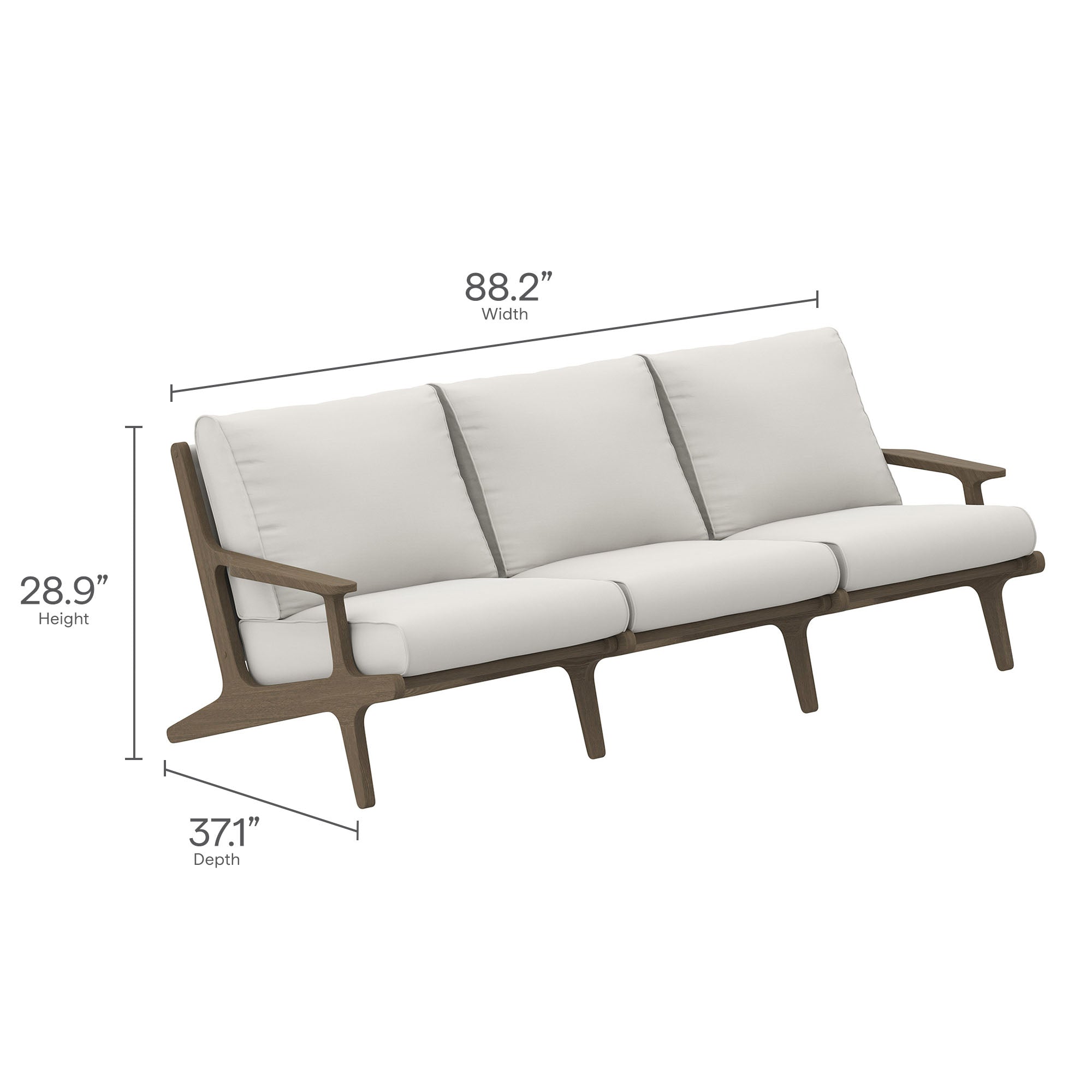 Saratoga Outdoor Patio Teak Sofa by Modway