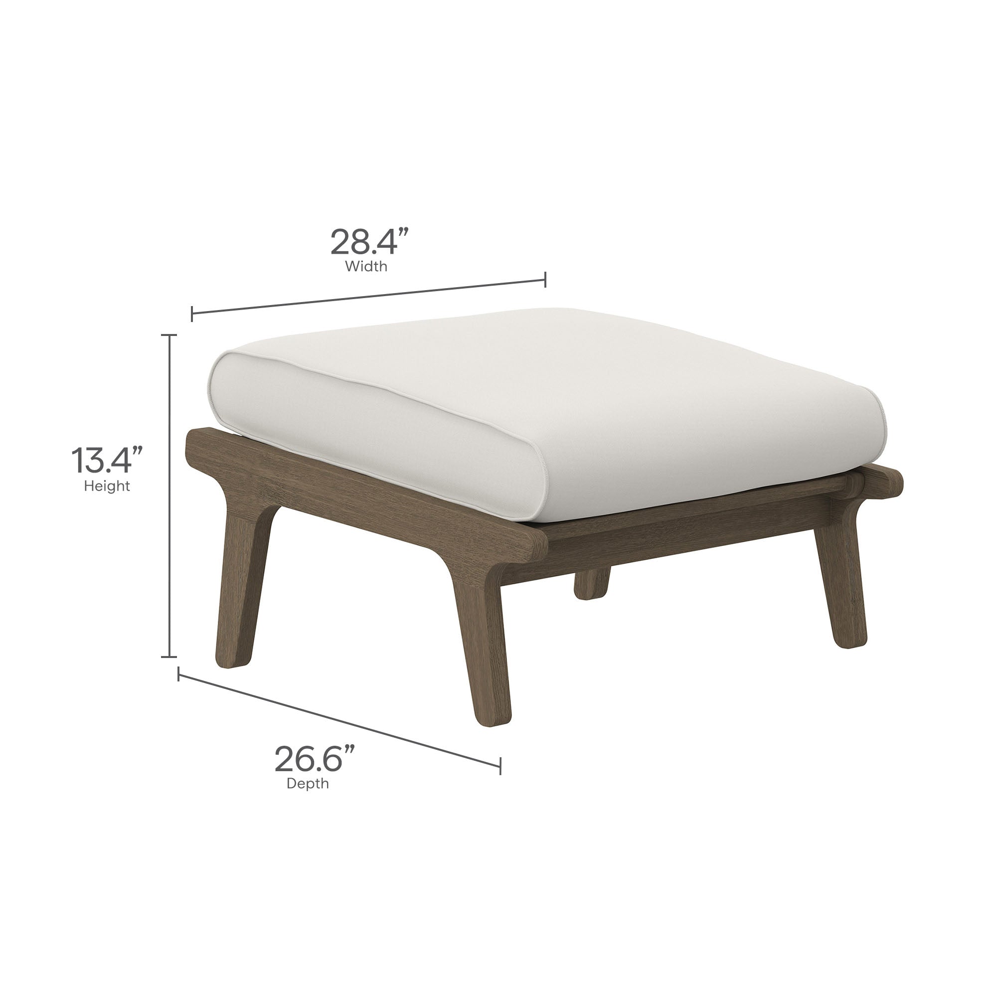 Saratoga Outdoor Patio Teak Ottoman by Modway
